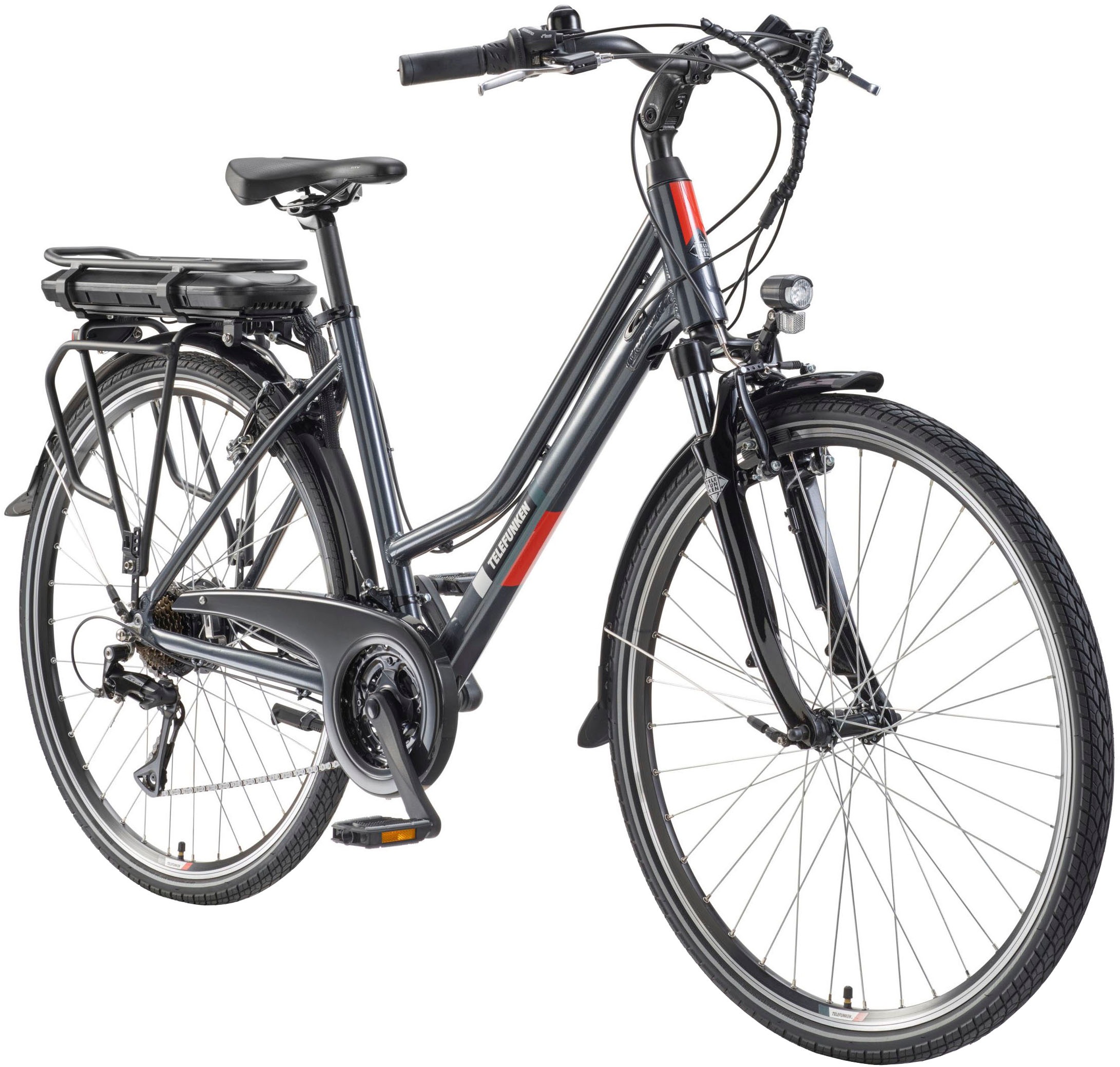 Telefunken E-Bike »E-Trekking Expedition XT485 Damen«, 21 Gang, Shimano, Acera, Heckmotor 250 W, Pedelec, Elektrofahrrad, Trekkingrad, Damen, innerhalb StVZO, 28 Zoll