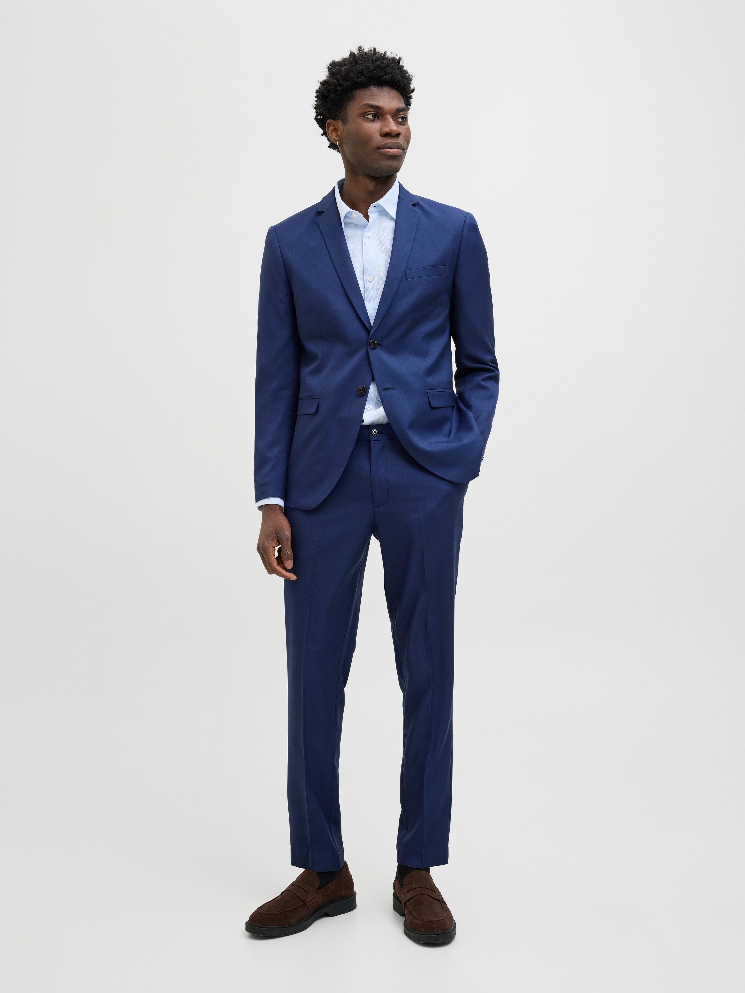 JACK & JONES Anzug »JPRCOSTA SUIT« Set, 2 tlg. sehr schmal mit fallendem Revers Medieval Blue 54 54 Modischer Anzug von Jack & Jones