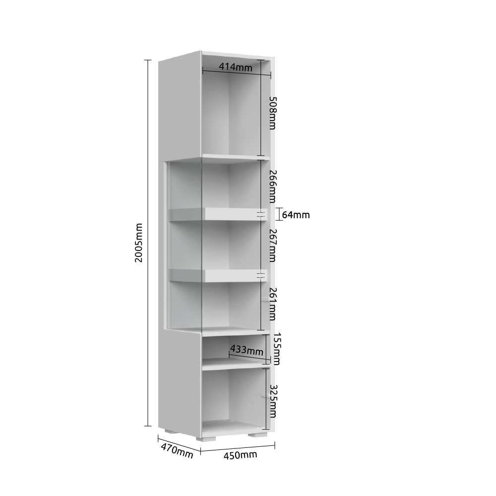 Places of Style Highboard »Sky45«, Vitrine, Lackiert mit wasserbasiertem UV-Lack