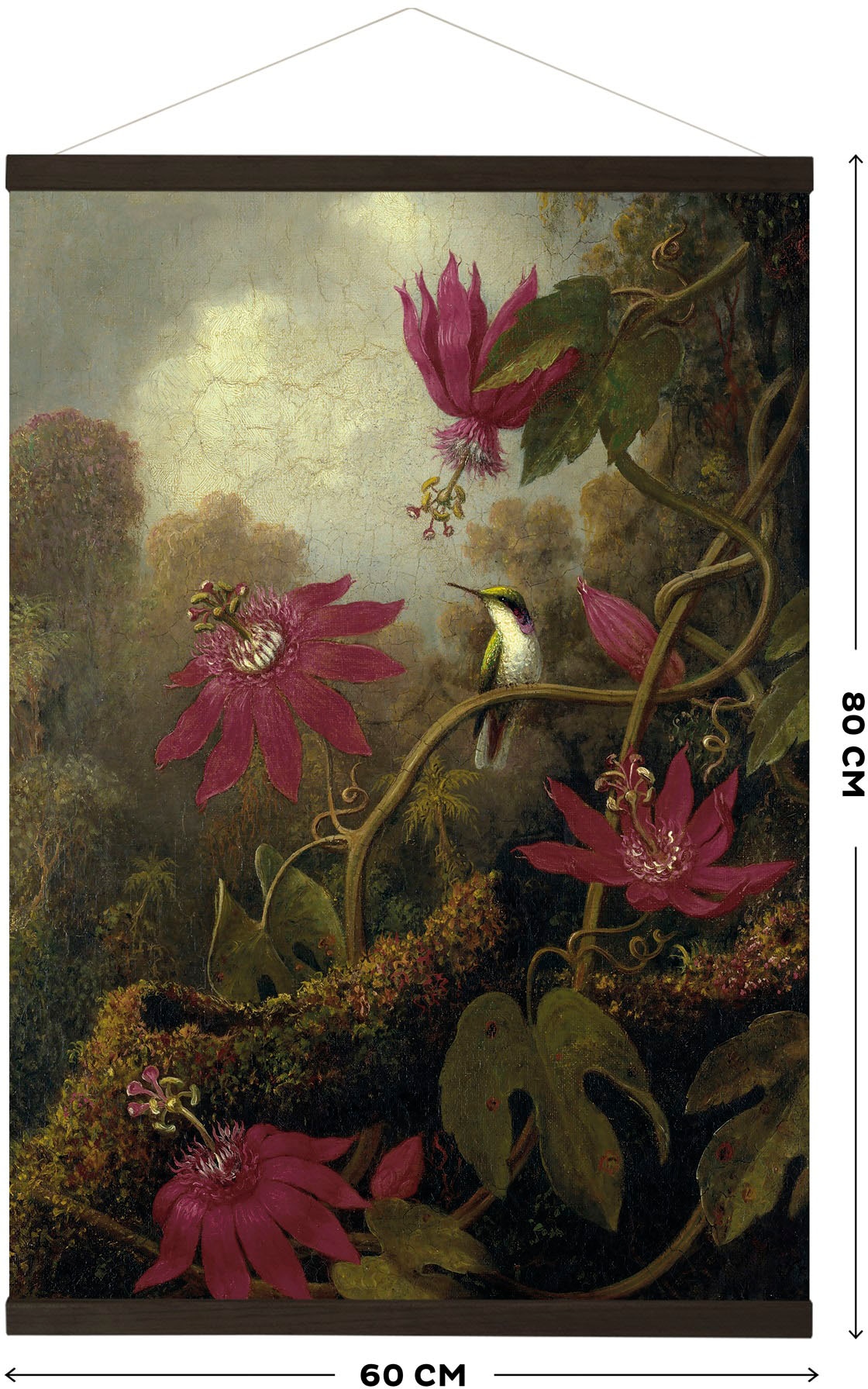 Art for the home Leinwandbild »Vogel Landschaft«, (1 St.), Luxus Kakemono Leinen Wandposter 100x70cm