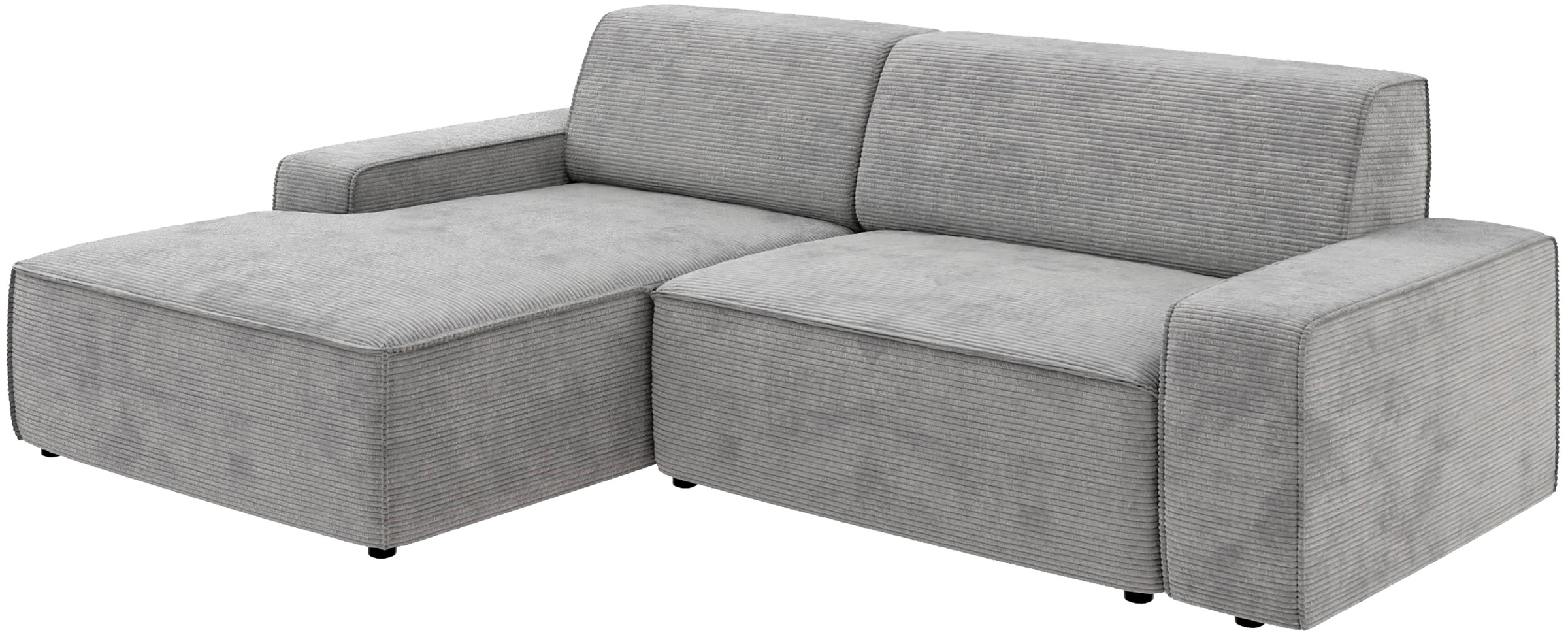 TRENDMANUFAKTUR Ecksofa »Graz, wahlweise mit Sitzvorschub und Bettkasten, L-Form, Breite 246 cm«, in Cord-, haustierfreundlichem LEO Struktur- oder LUMOS-3D-Bezug