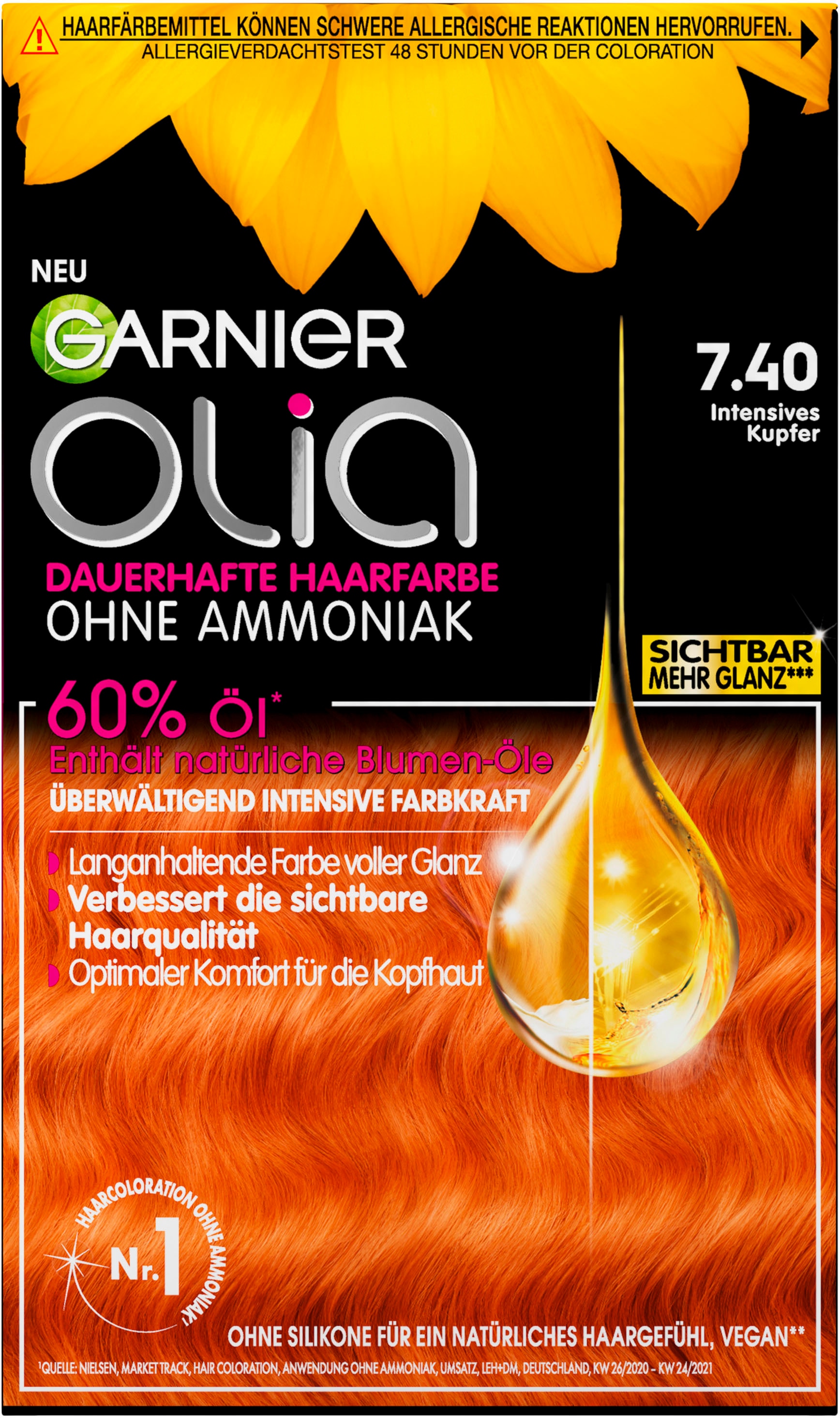 GARNIER Coloration »Garnier Olia dauerhafte Haarfarbe«, (Set, 3 tlg.), mit pflegender Formel