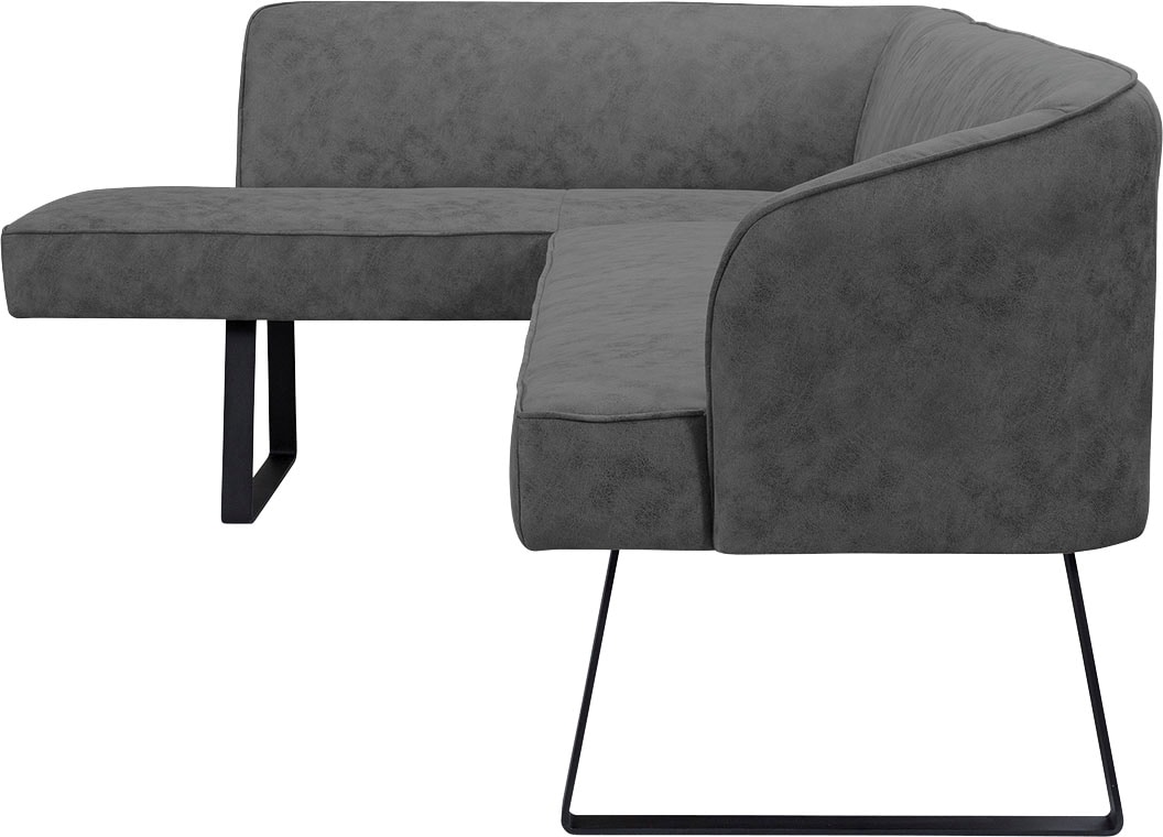 exxpo - sofa fashion Eckbank »Americano«, mit Keder und Metallfüßen, Bezug in verschiedenen Qualitäten