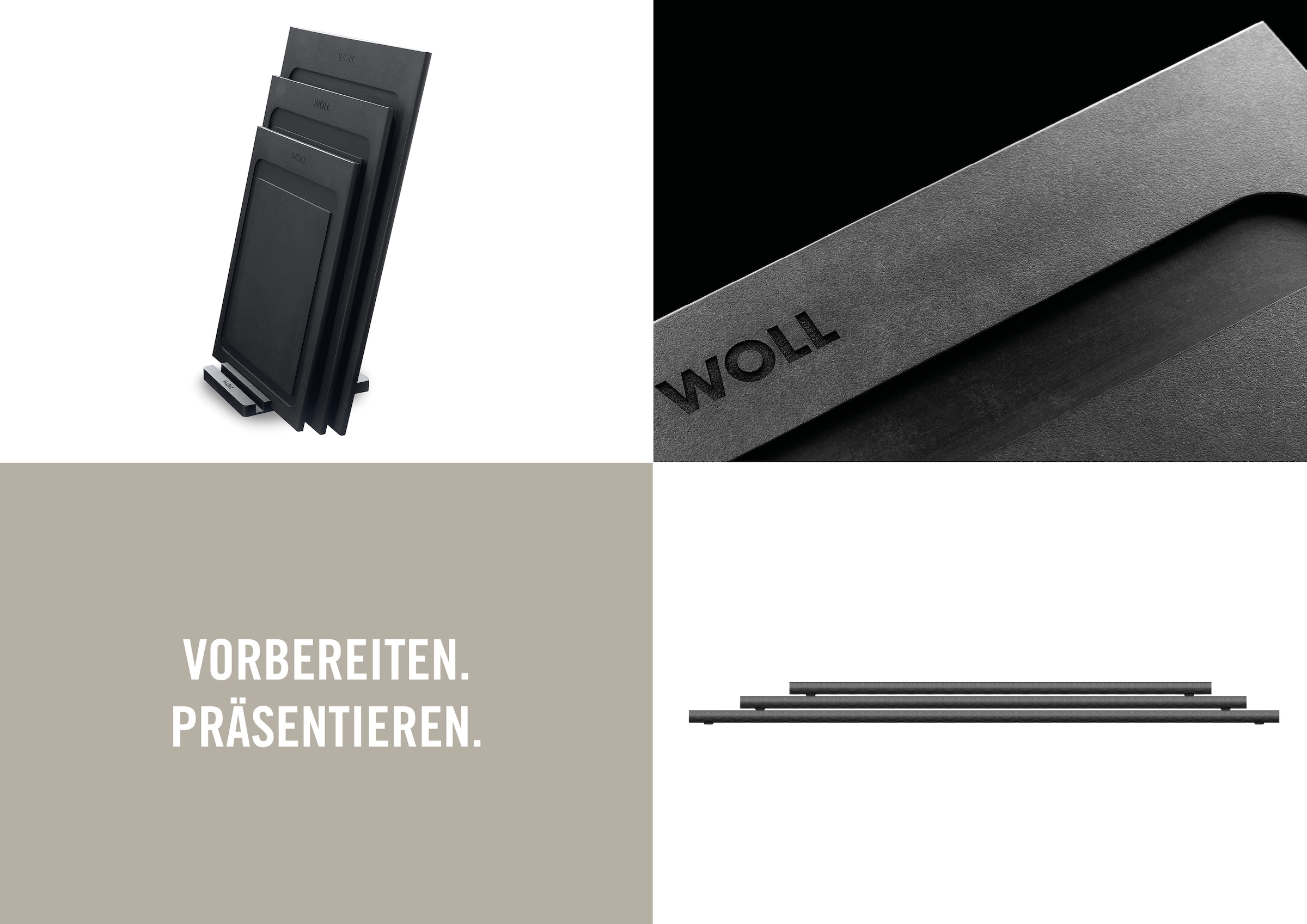 WOLL Schneidebrett »Cut & Serve«, (Set, 4 St.), aus FSC-zertifiziertem Papierverbundstoff