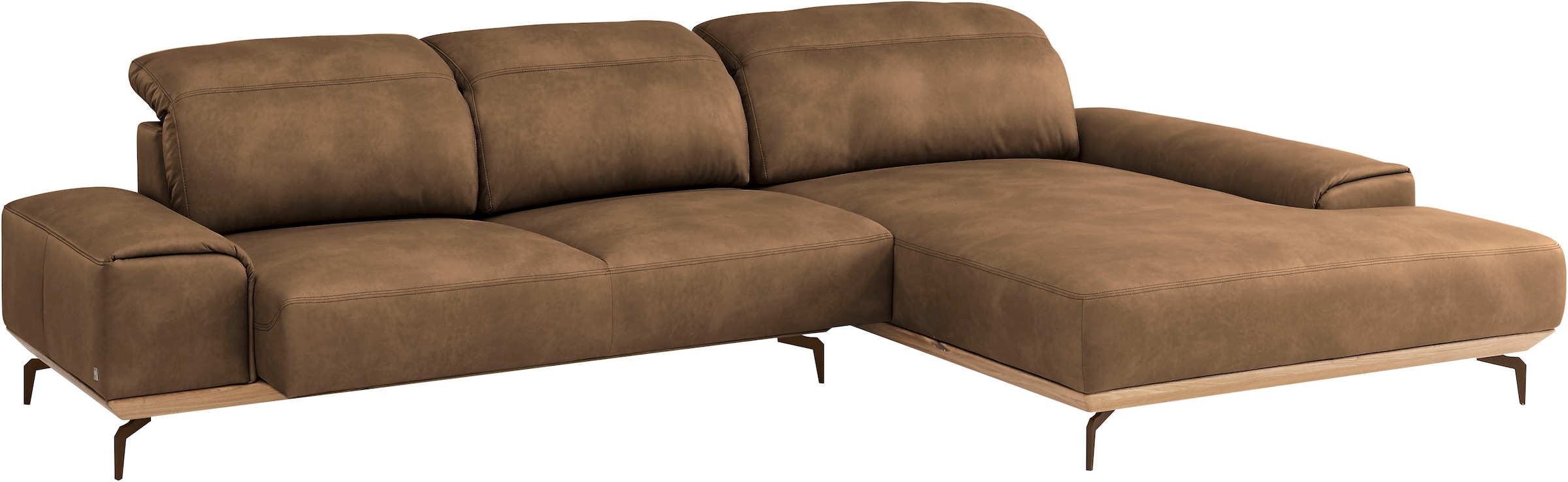 Musterring Wohnlandschaft »MR 2490«, Bronze-Fuß, Sitzhöhe 48cm, wahlweise mit Funktionen, Maße 342 x 207 cm