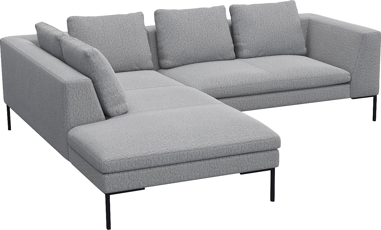 FLEXLUX Ecksofa »Loano, superbequemer Sitzkomfort durch Kaltschaum im Sitz, L-Form«, modernes Sofa, frei im Raum stellbar, lose Kissen, hoher Fuß