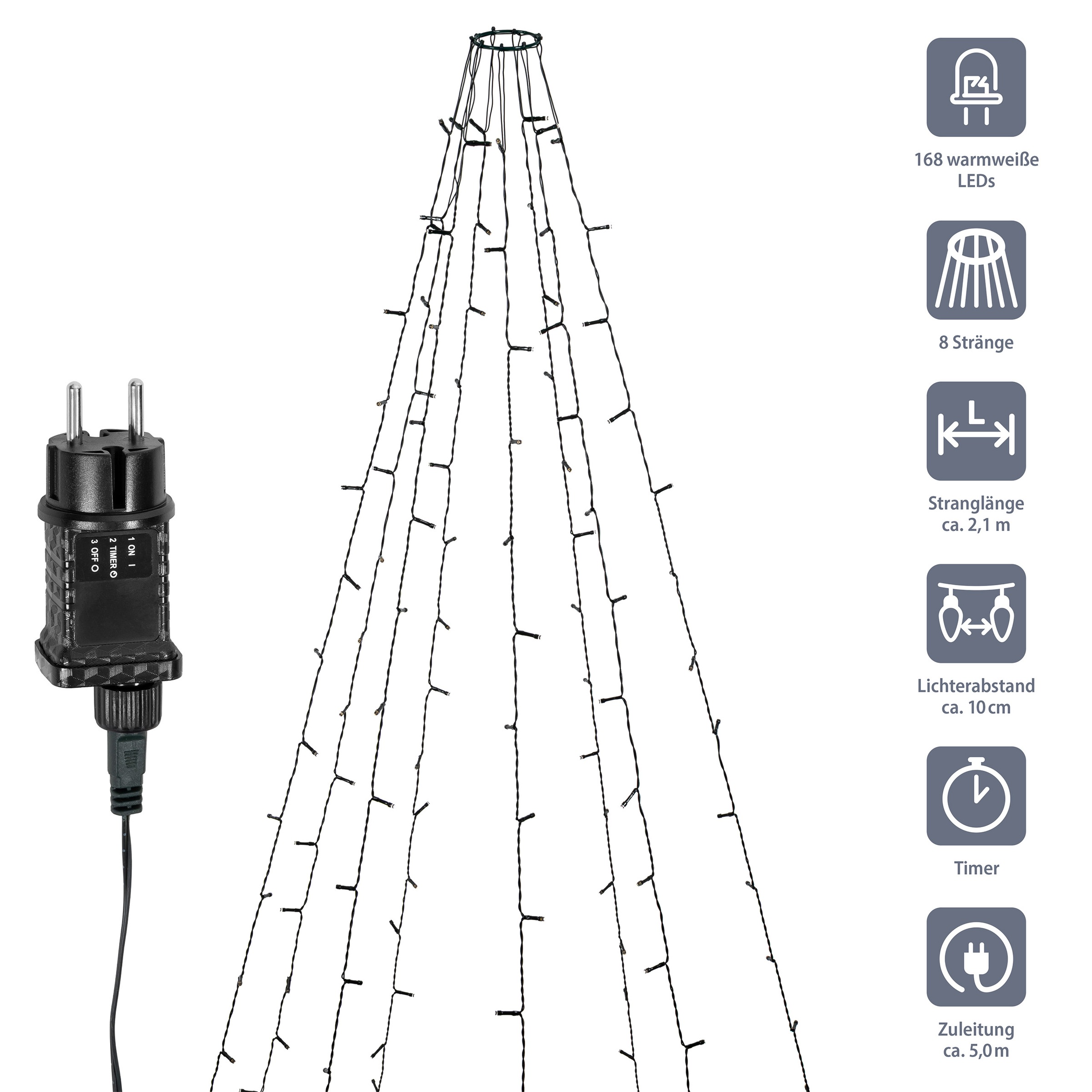 my home LED-Baummantel »Liali« 168 Stk.-flammig LED-Baummantel, Außen-Deko, Timer
