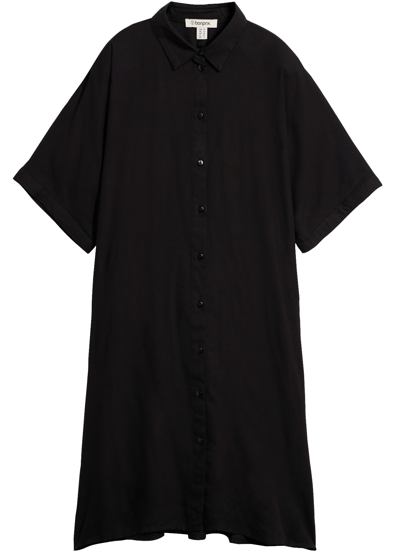 bonprix Blusenkleid Eingrifftaschen für den Alltag, aus Viskose, Oversize Passform, mit Knopfleiste