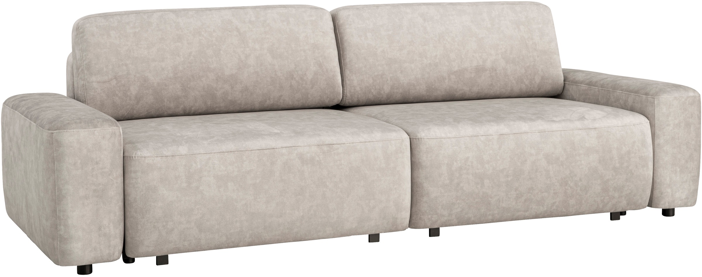 INOSIGN 3-Sitzer »TORGE (257cm), Sofa,Schlafsofa in Cord, Samtvelours, Struktur fein«, rundes Design, Schlaffunktion u. Bettkasten, Liegefläche: 135/200 cm