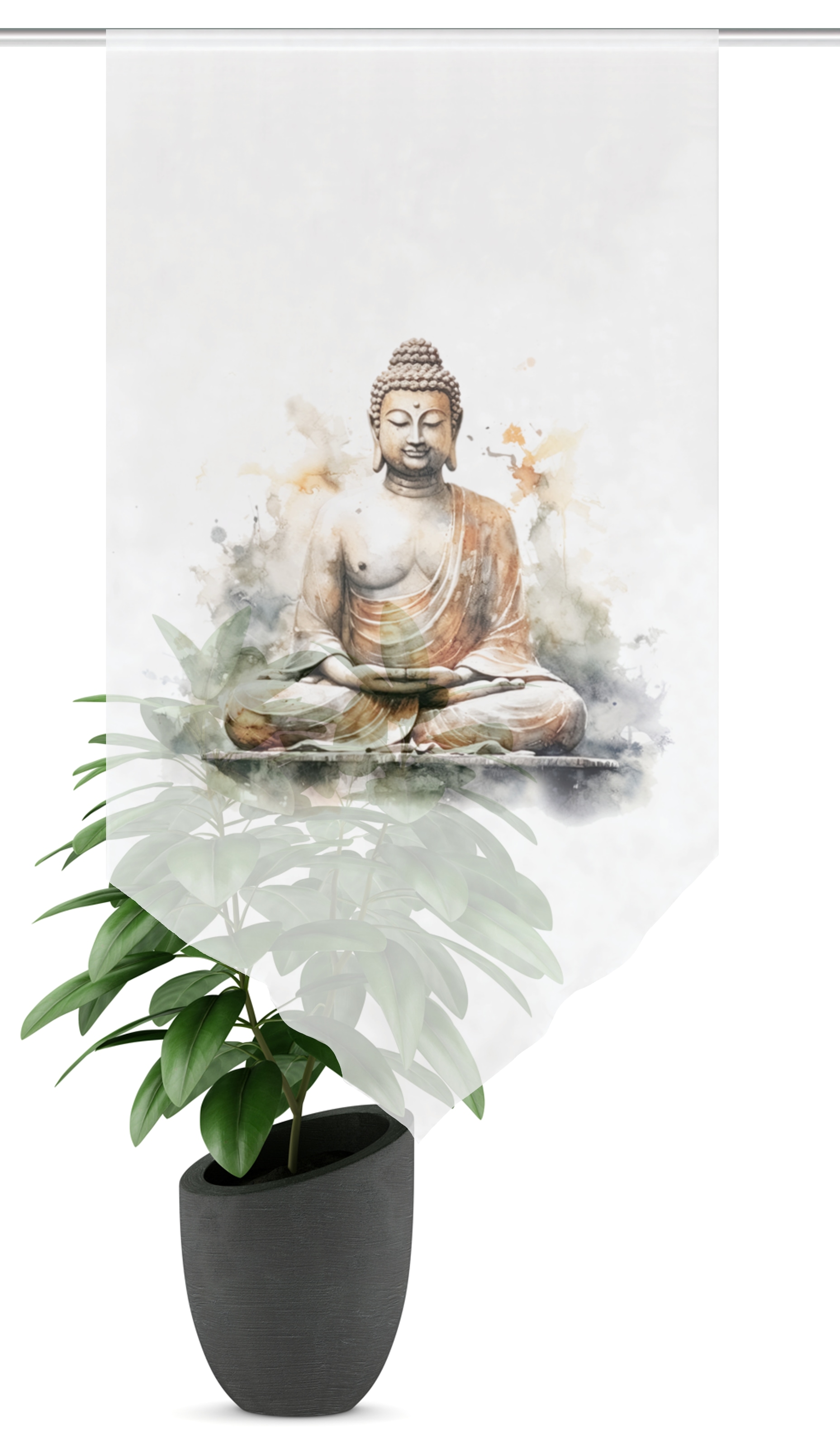 HOME WOHNIDEEN Scheibengardine »ZAYRA«, (1 St.), DIGITALBEDRUCKT, VOILE, SCHAUBE