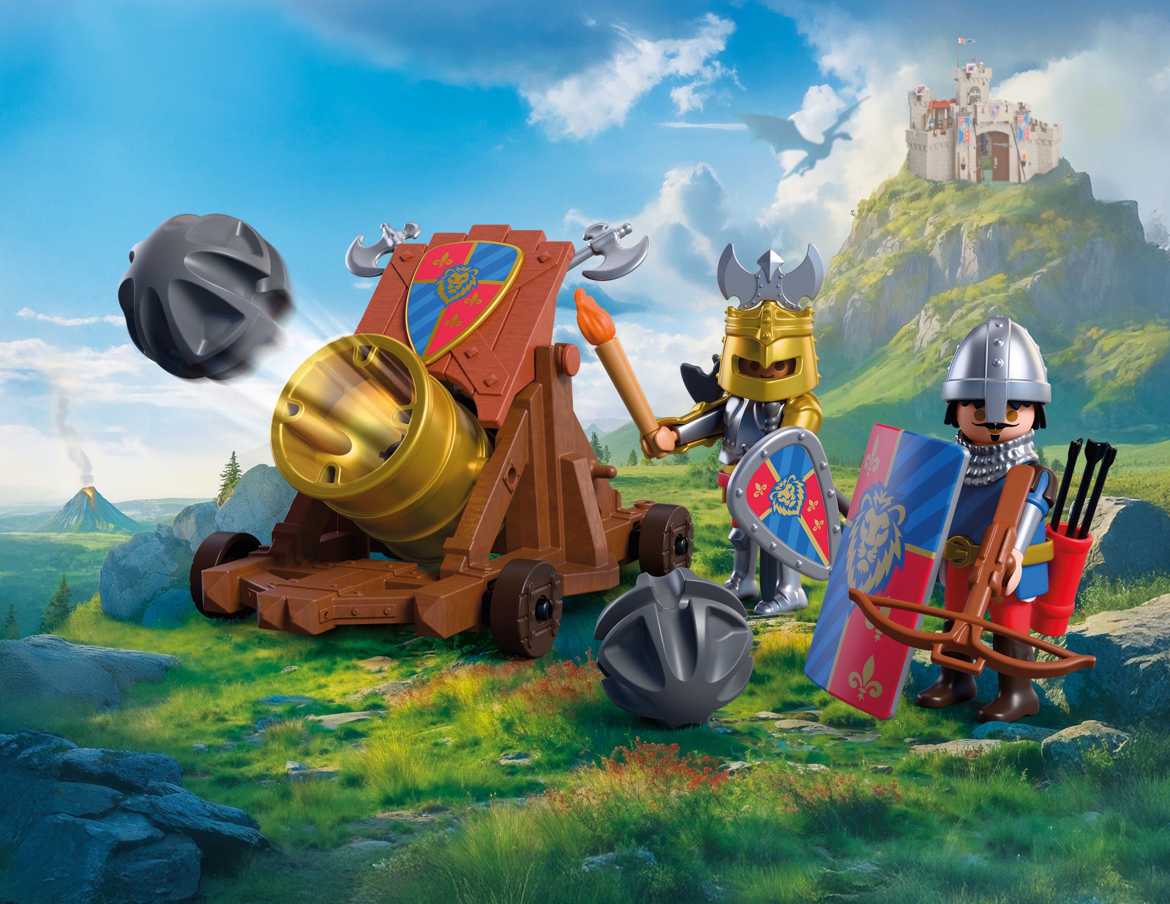 Playmobil® Konstruktions-Spielset »Schusswaffe Löwenritter (72115), Knights« Made in Europe