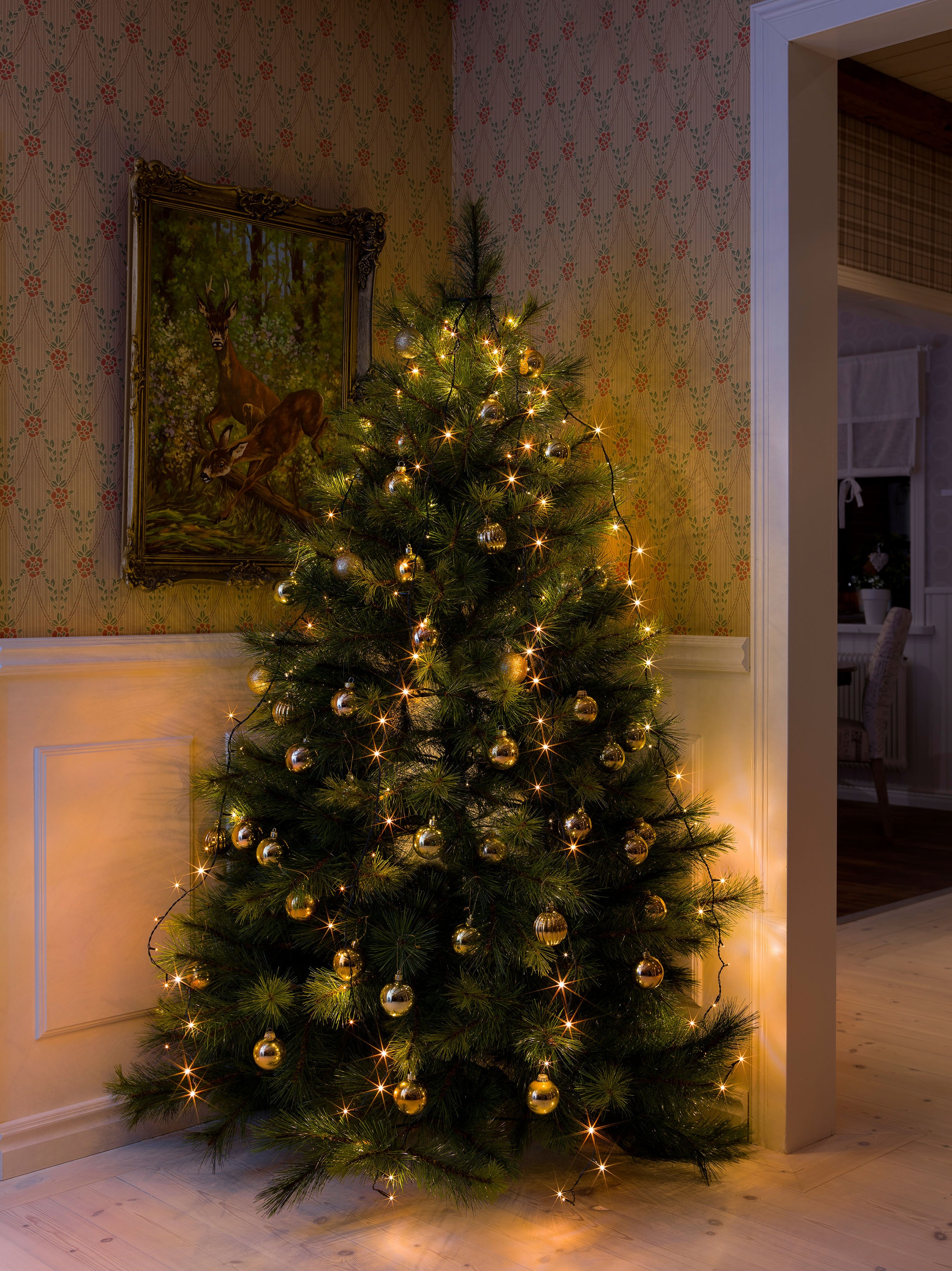 KONSTSMIDE LED-Baummantel »Weihnachtsdeko, Christbaumschmuck«, LED Lichterkette mit Ring, 5 Stränge je 3 m mit 50 Dioden, vormontiert