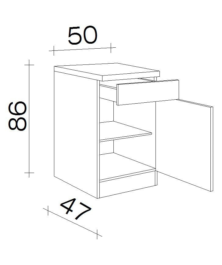 Flex-Well Unterschrank »Bergen«, (B x H x T) 50 x 85 x 50 cm auf Raten  bestellen