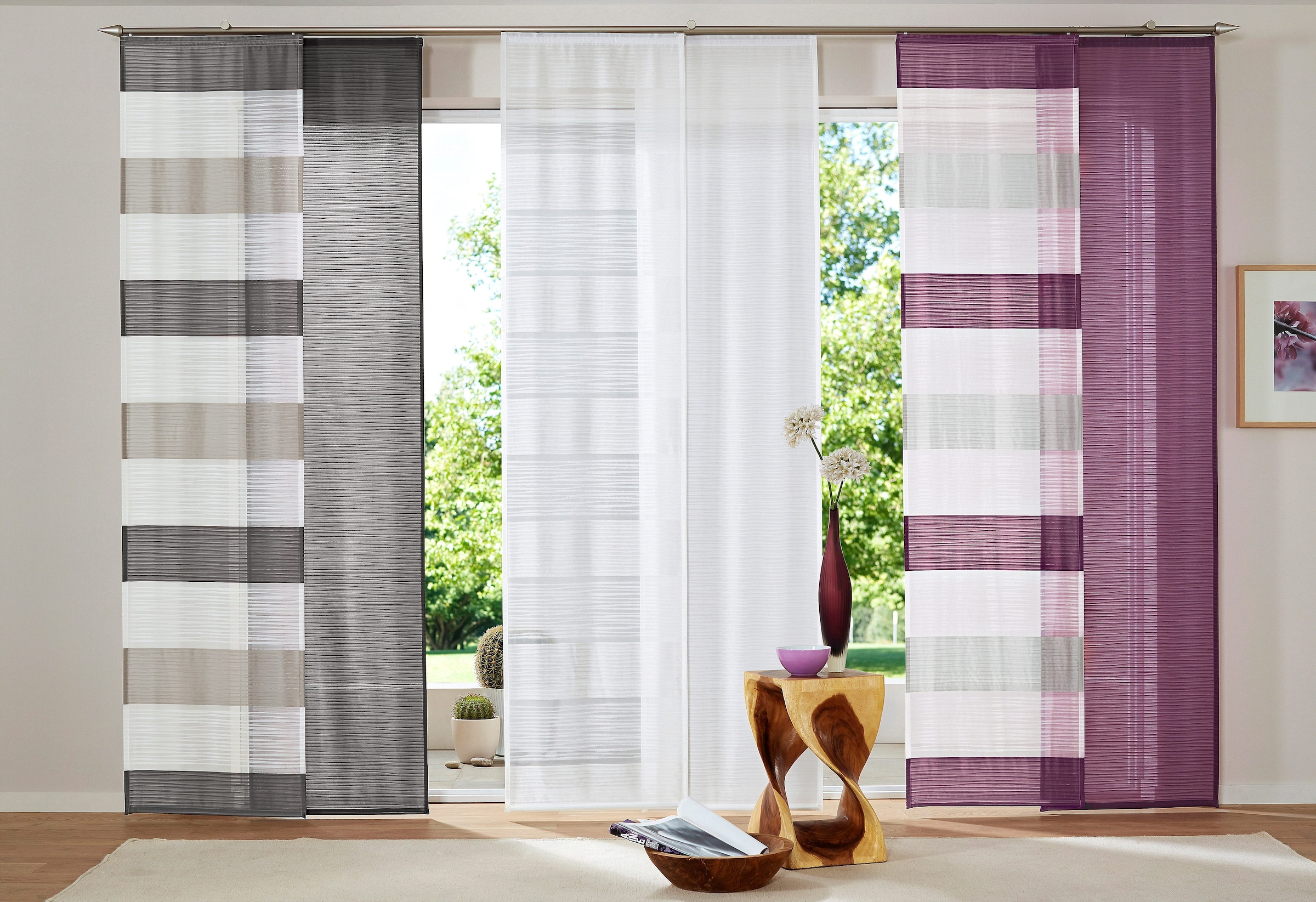 HOME WOHNIDEEN Schiebegardine »Sarnia«, (1 St.), inkl. Beschwerungsstange