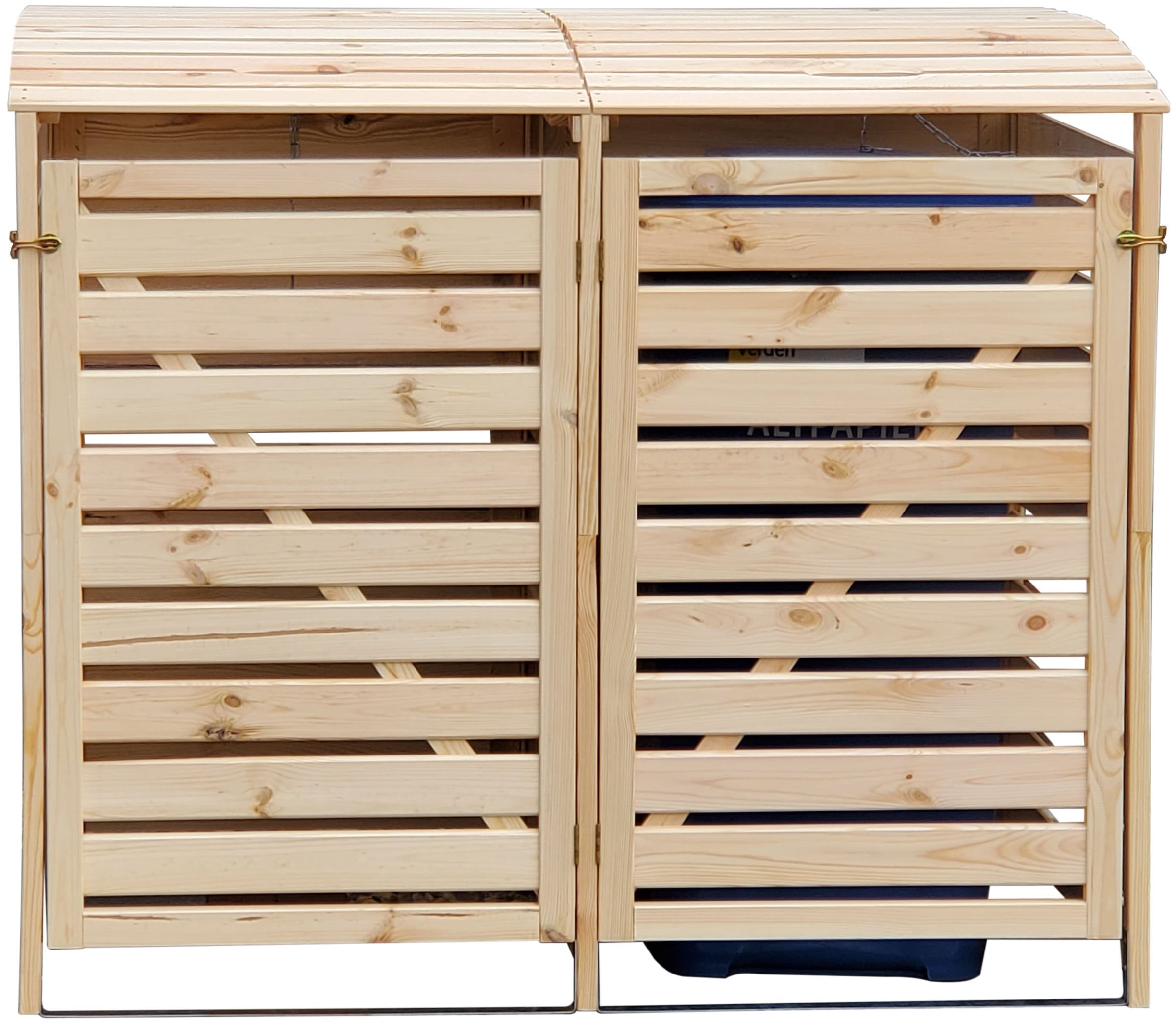 promadino Mülltonnenbox »Vario III«, für 2 Tonnen, robust aus ökologisch, zertifiziertem Kiefernholz