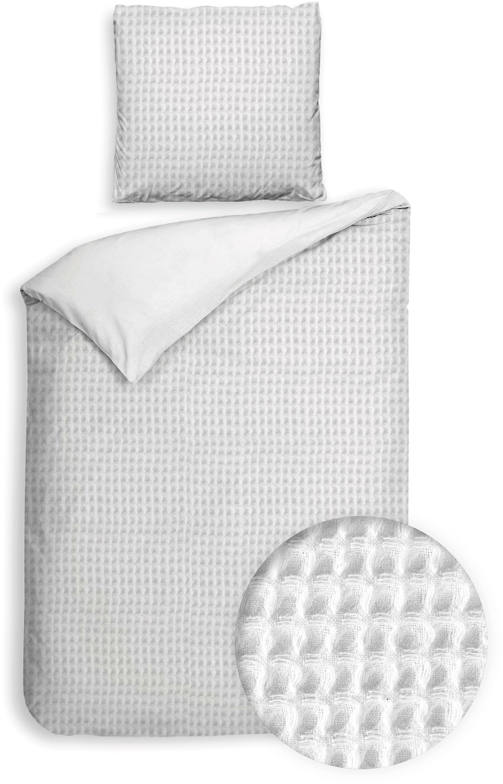 Heckett & Lane Wendebettwäsche »Vafala« 2 Stk. tlg. Waffelmuster,100% Baumw günstig online kaufen