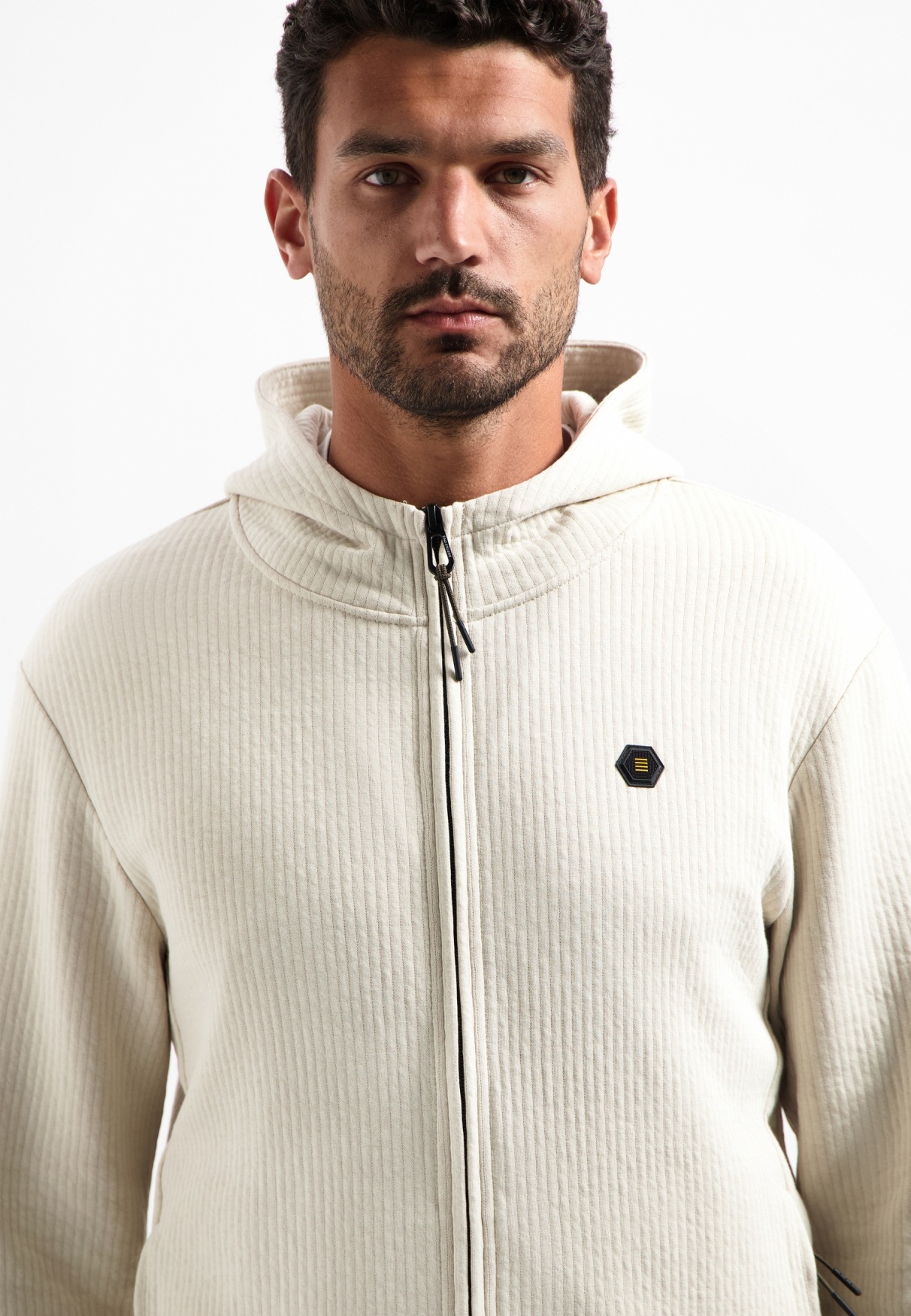 NO EXCESS Sweater »No Excess Strukturierte Kapuzenjacke«
