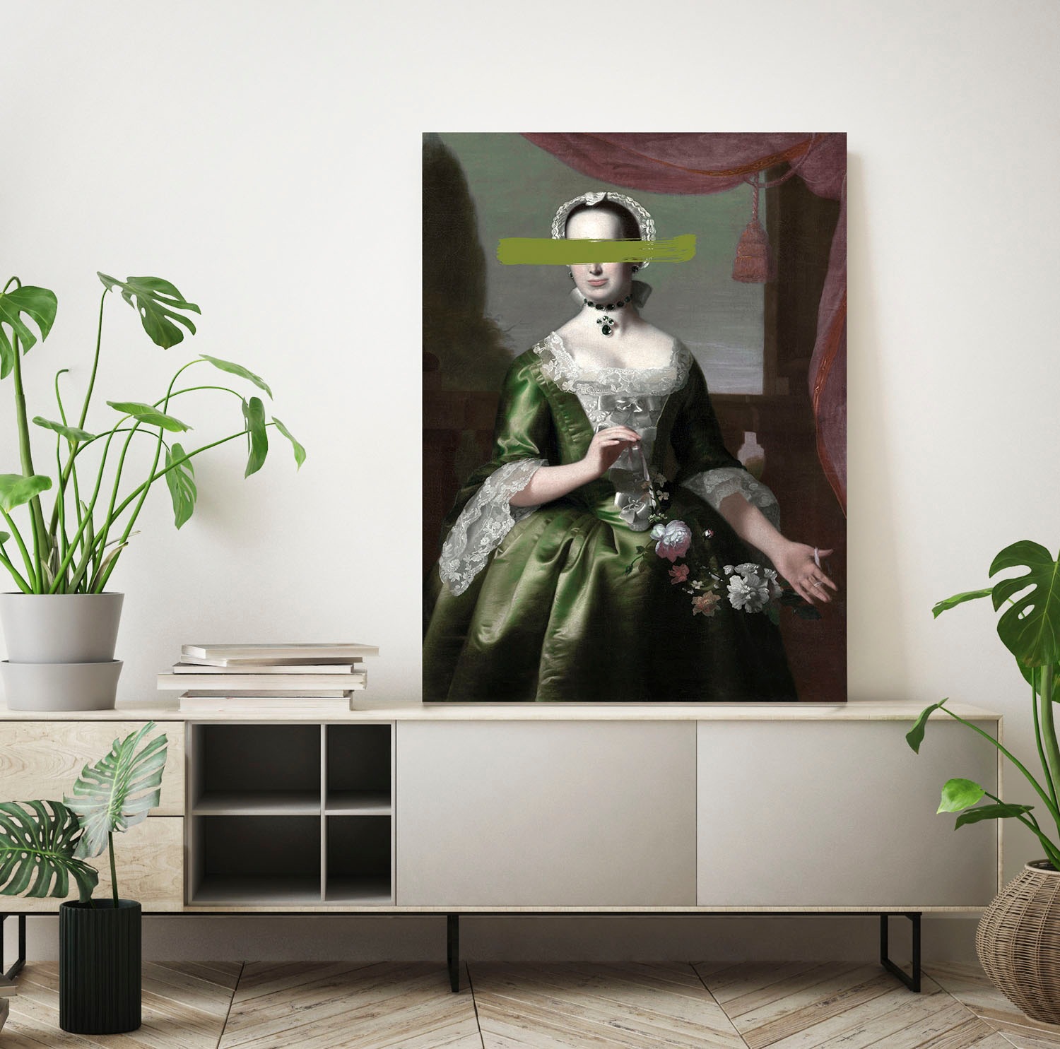 queence Acrylglasbild »Frau mit Farbklecks«, Kunst-Gemälde-Frau-Bilder von günstig online kaufen