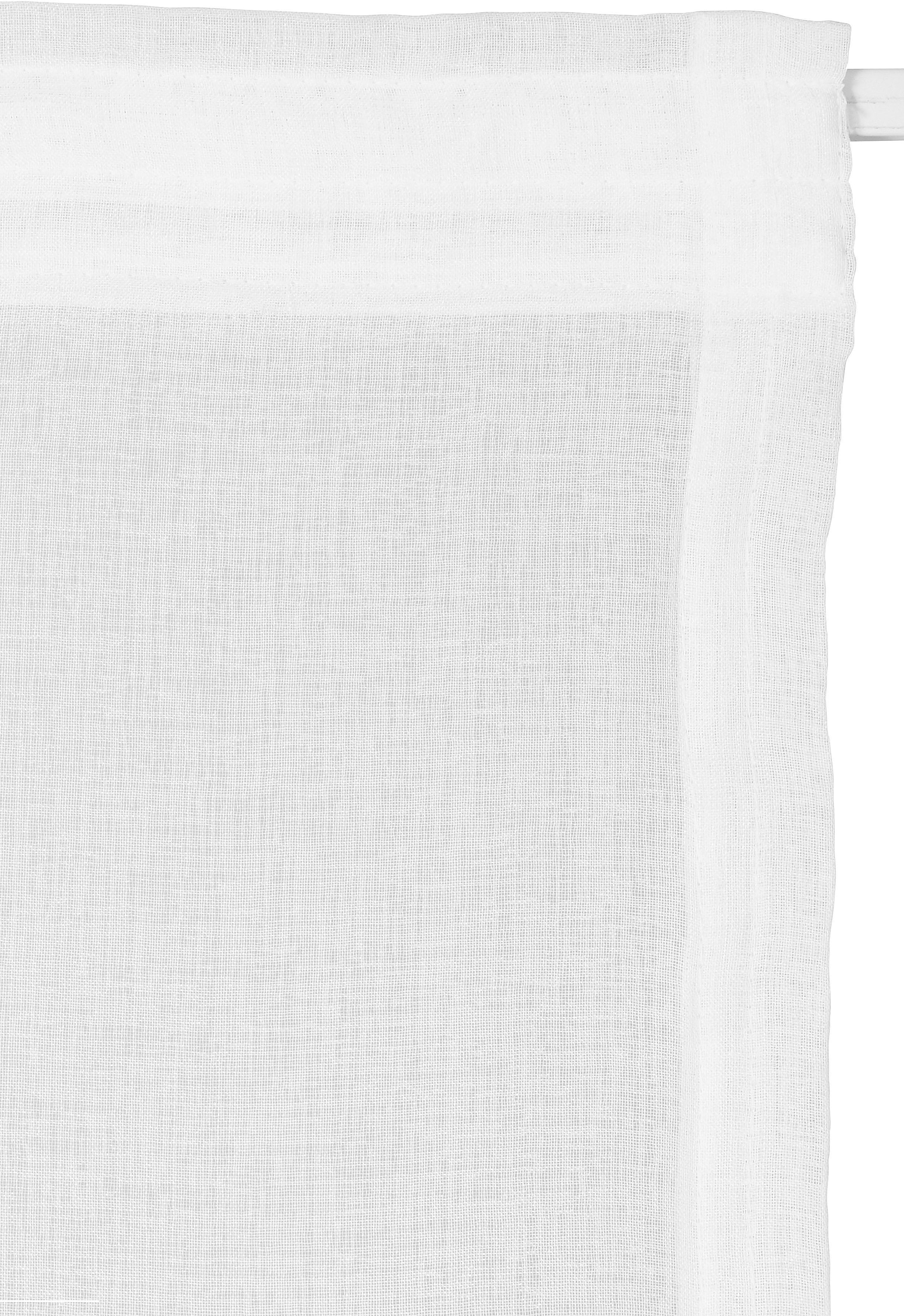 my home Raffrollo »TENDER« mit Klettband transparent, Leinen Optik mit Struktur, monochrom