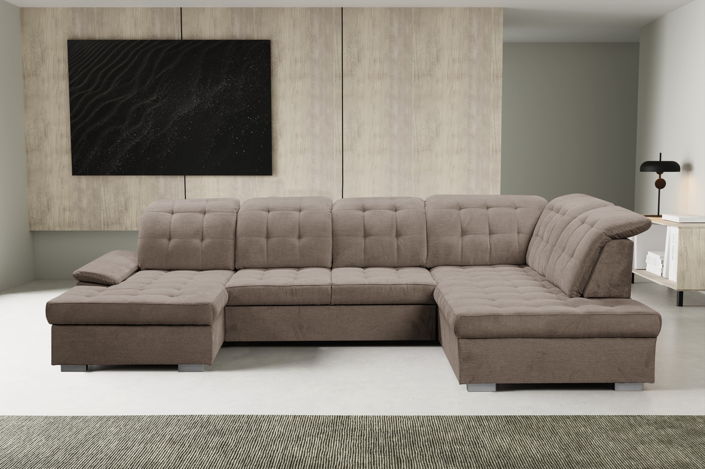 WERK2 Wohnlandschaft »Kordula-New Multifunktion Couch, Breite 332cm, bequem günstig online kaufen