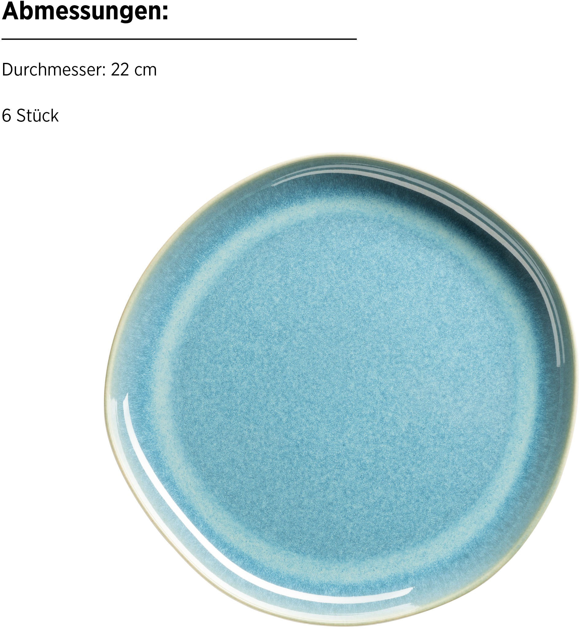 MÄSER Dessertteller »Cordelia, Teller-Set aus Steinzeug«, (Set, 6 St.), Geschirr-Set