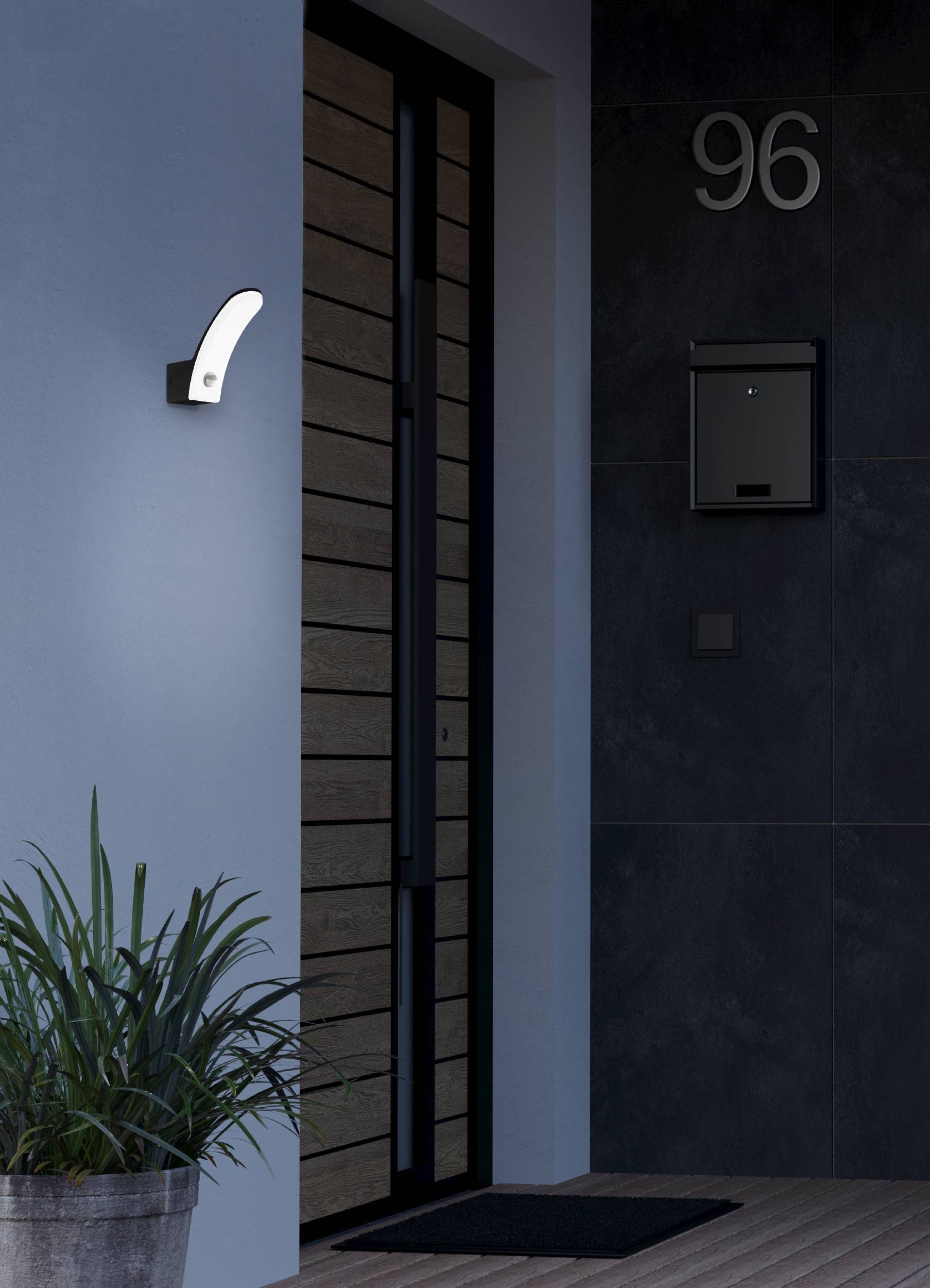 EGLO Wandleuchte »Fiumicino Außen-Wandlampe, Außenlampe, Alu und Kunststoff, IP44, Lampe« LED-Modul 1 Stk. Warmweiß Wand-/Deckenleuchte - L7 x H18 x AL19 cm - schwarz - 11,5W inkl.