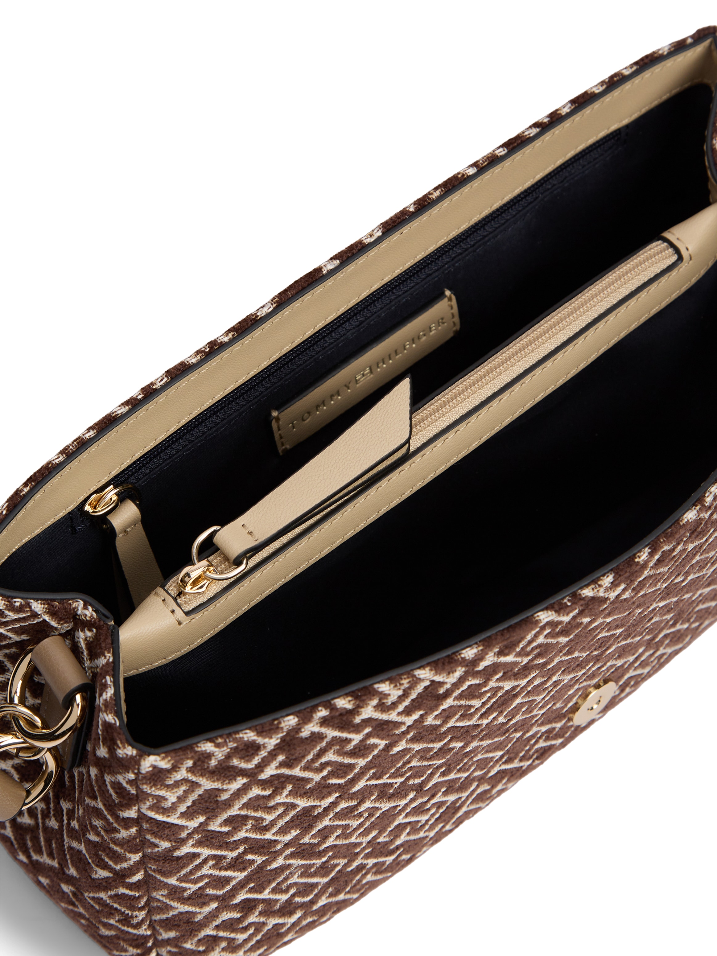 Tommy Hilfiger Umhängetasche »TH JACQUARD CONV CROSSOVER« Damen Schultertasch, Handtasche mit edler TH-Logostickerei