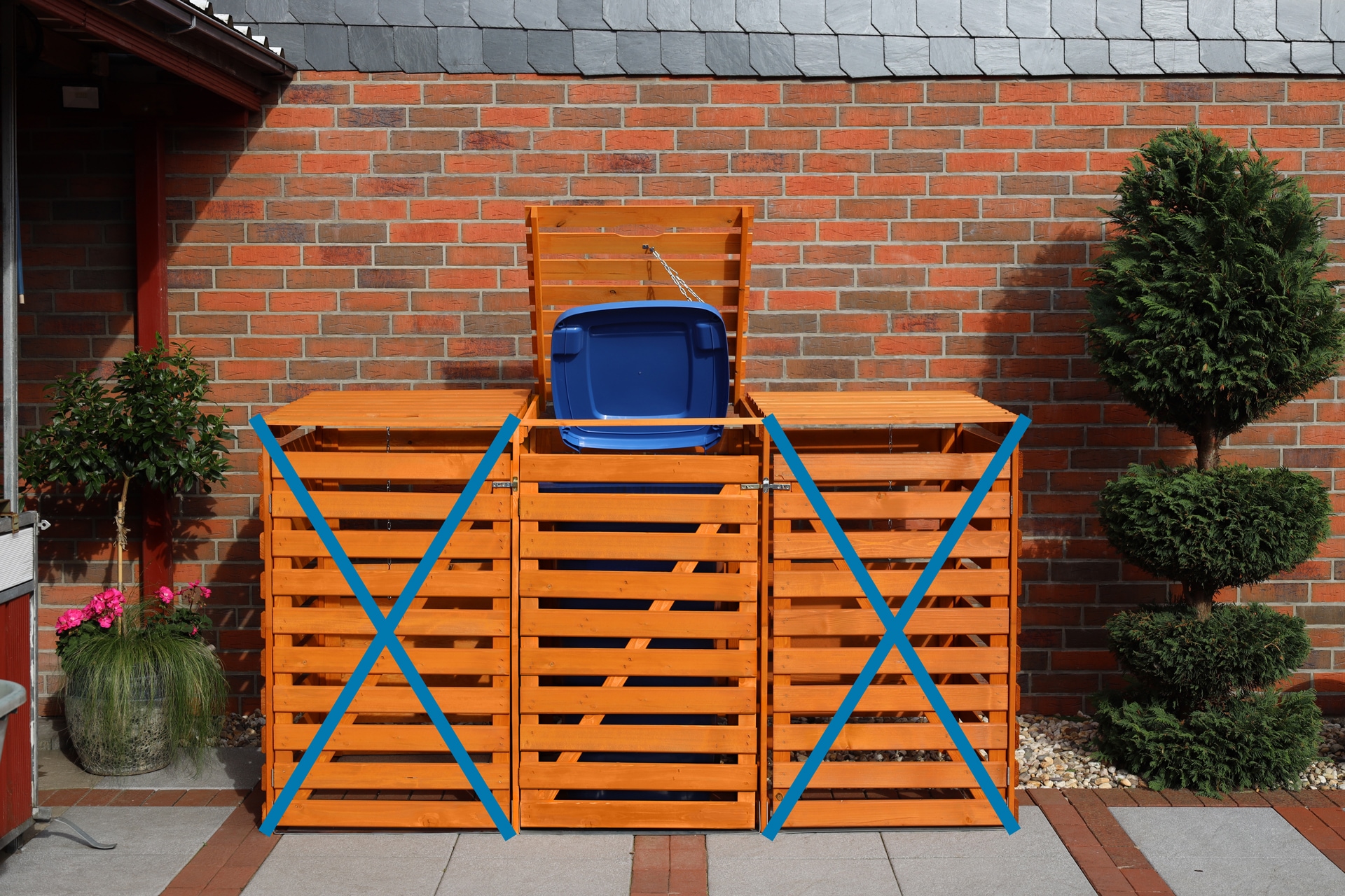 promadino Mülltonnenbox »Vario V Erweiterung« besonders robust aus zertifiziertem Kiefernholz gefertigt