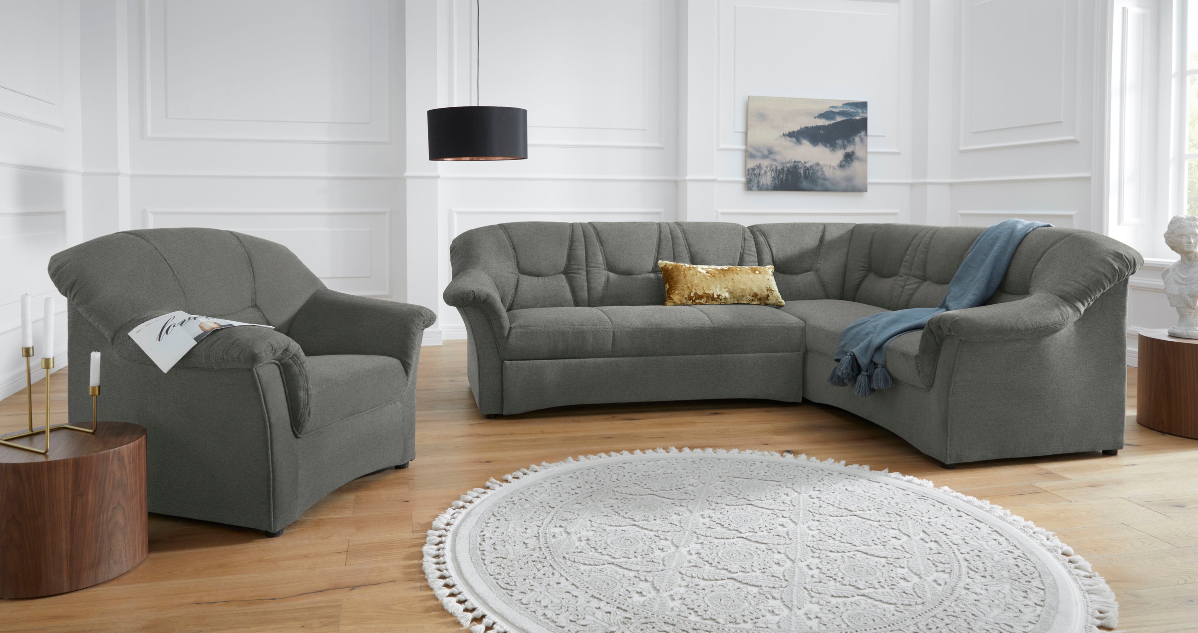 DOMO collection Ecksofa »Sarafina zeitlos&bequem, optional mit Federkern, B günstig online kaufen