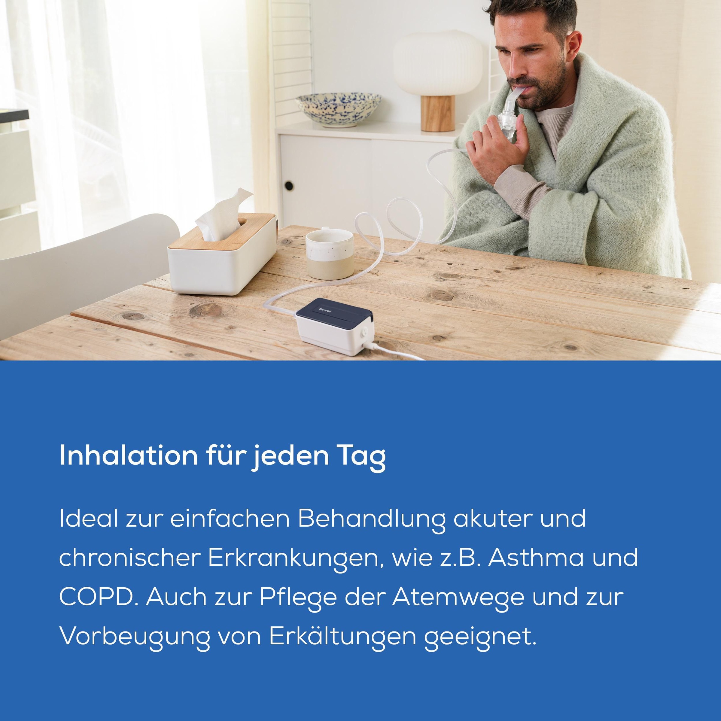 BEURER Inhalationsgerät »IH 15 Inhalator zur Behandlung der oberen und unteren Atemwege« Anwendung bei Erkältung, Asthma, und Atemwegserkrankungen