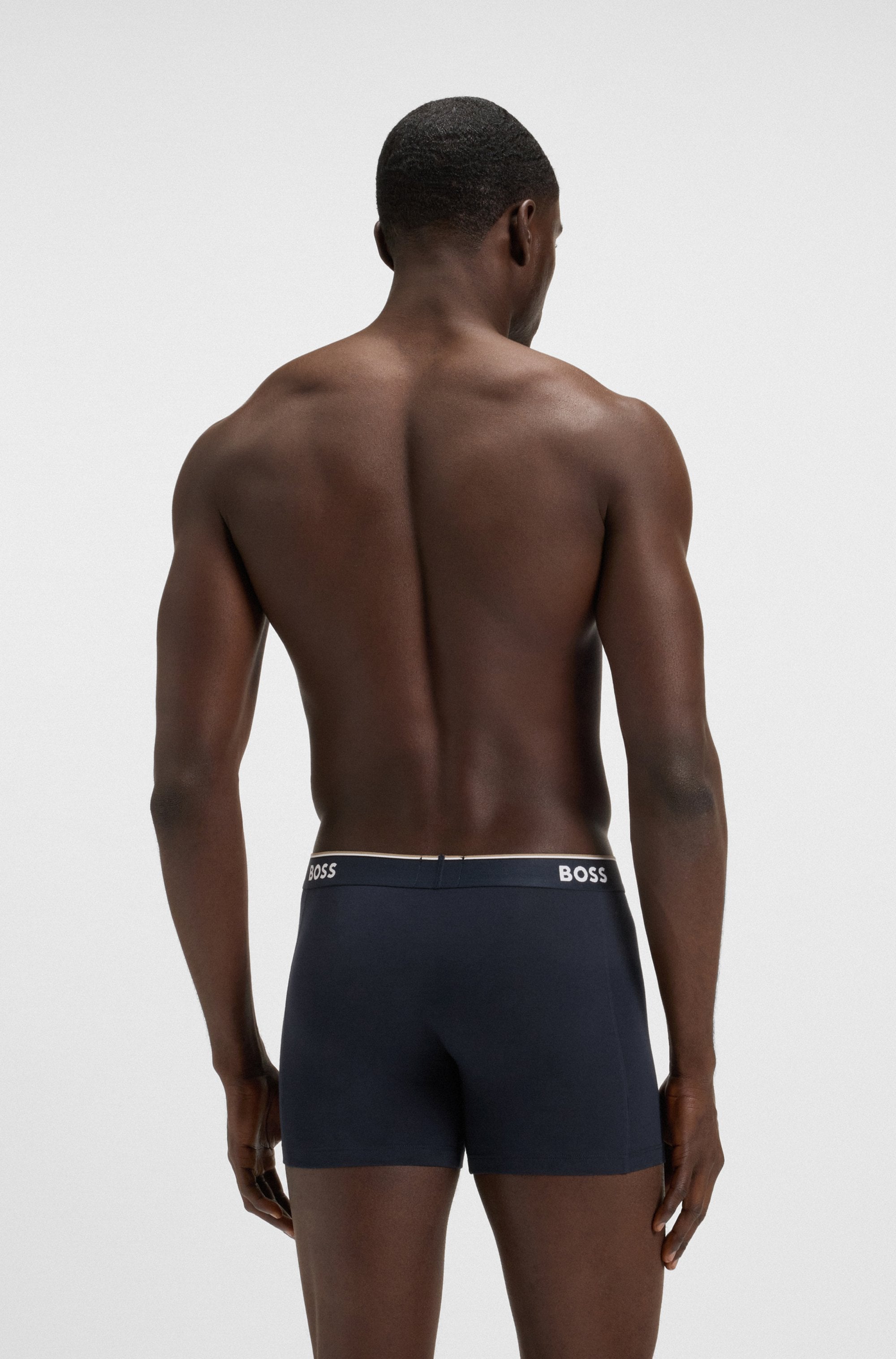 BOSS Langer Boxer »Brief 3 PACK«, mit farblich passendem Webbund