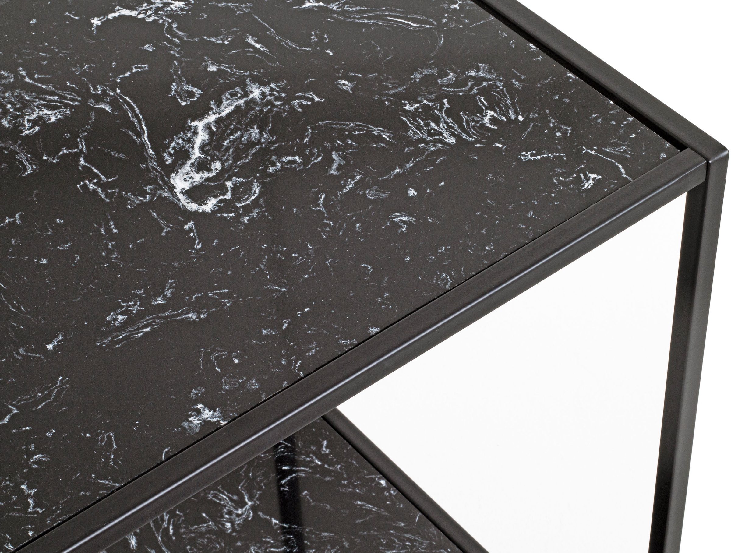 HAKU Beistelltisch »Sofatisch, Wohnzimmertisch« 1 Stk. tlg. quadratisch - aus Kunstmarmor Schwarz B/T/H 40/40/60 cm