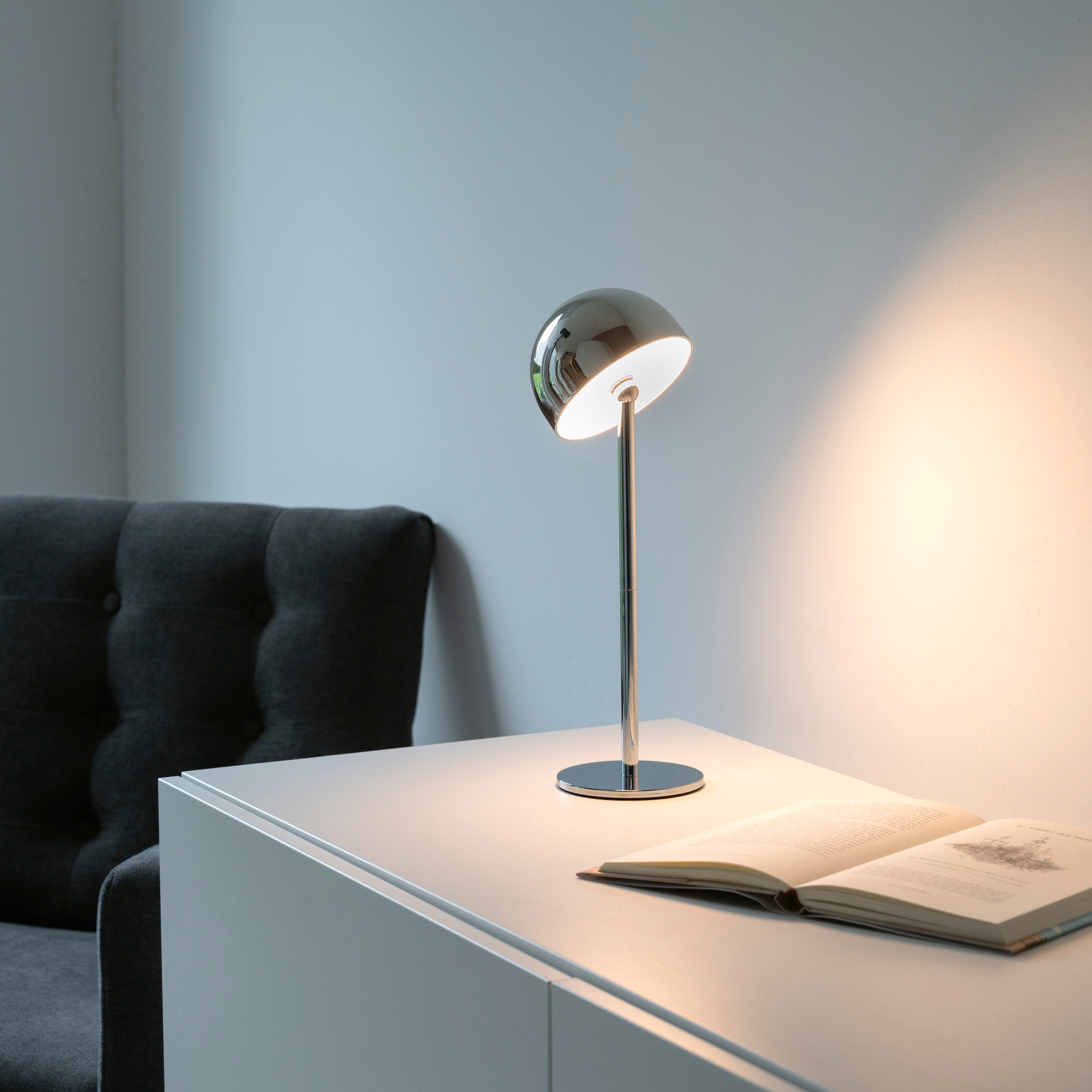 my home Tischleuchte »Akku Tischleuchte Hesper Indoor Outdoor, magnetischer Flaschenaufsatz«, 1 flammig, Leuchtmittel LED-Board | LED fest integriert, Pilzlampe Flaschenaufsatz, Regulierung der Lichtstärke, Pilz, Lampe