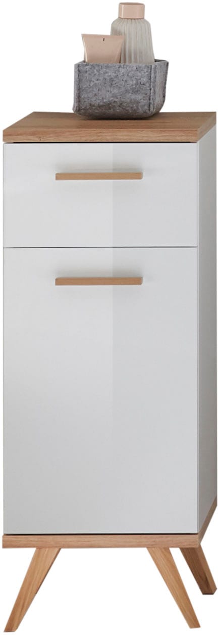 Saphir Badmöbel-Set »Quickset Mineralmarmor-Waschtisch mit LED-Spiegelschrank« 6 Stk. tlg.