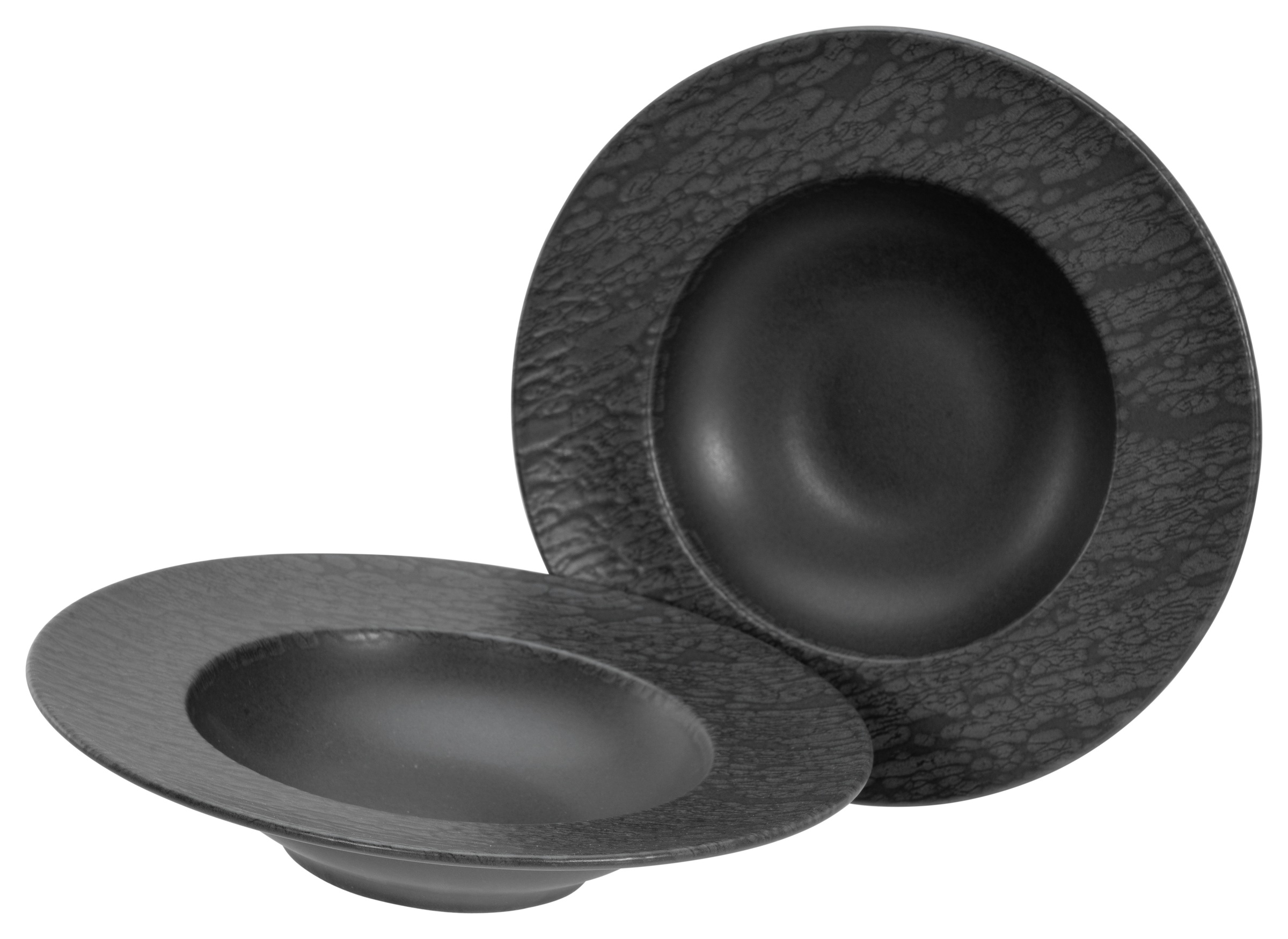 CreaTable Pastateller »Schiefer Black, Pasta Gourmetteller Set 2-tlg«, (Set günstig online kaufen
