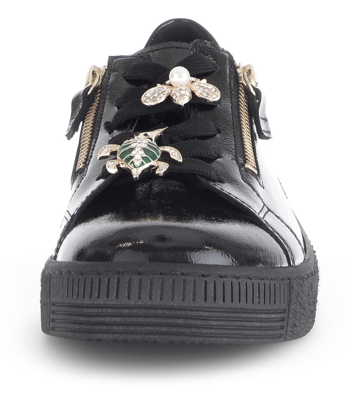 Gabor Plateausneaker, Freizeitschuh, Halbschuh, Schnürer mit edlen Schmuck-Motiven