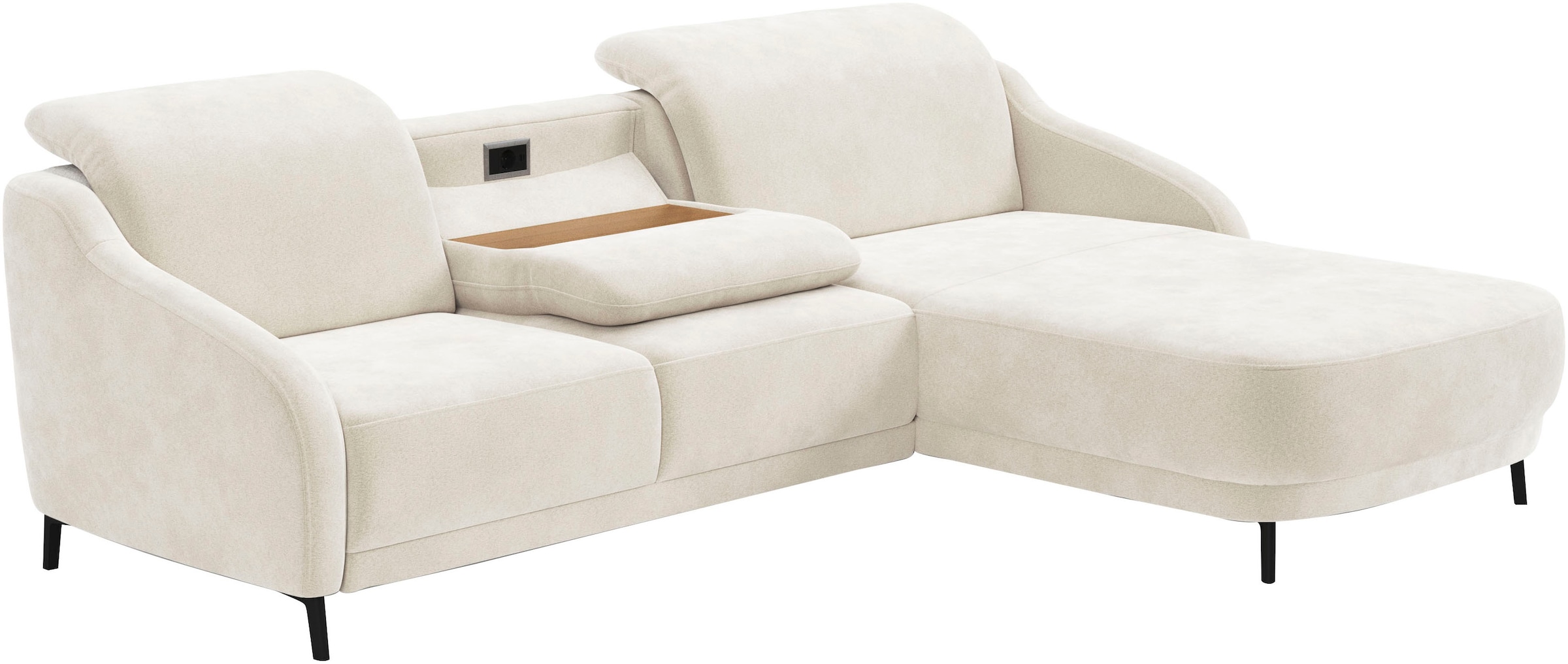 sit&more Ecksofa »Blues L-Form«, wahlweise mit Klapptisch und USB