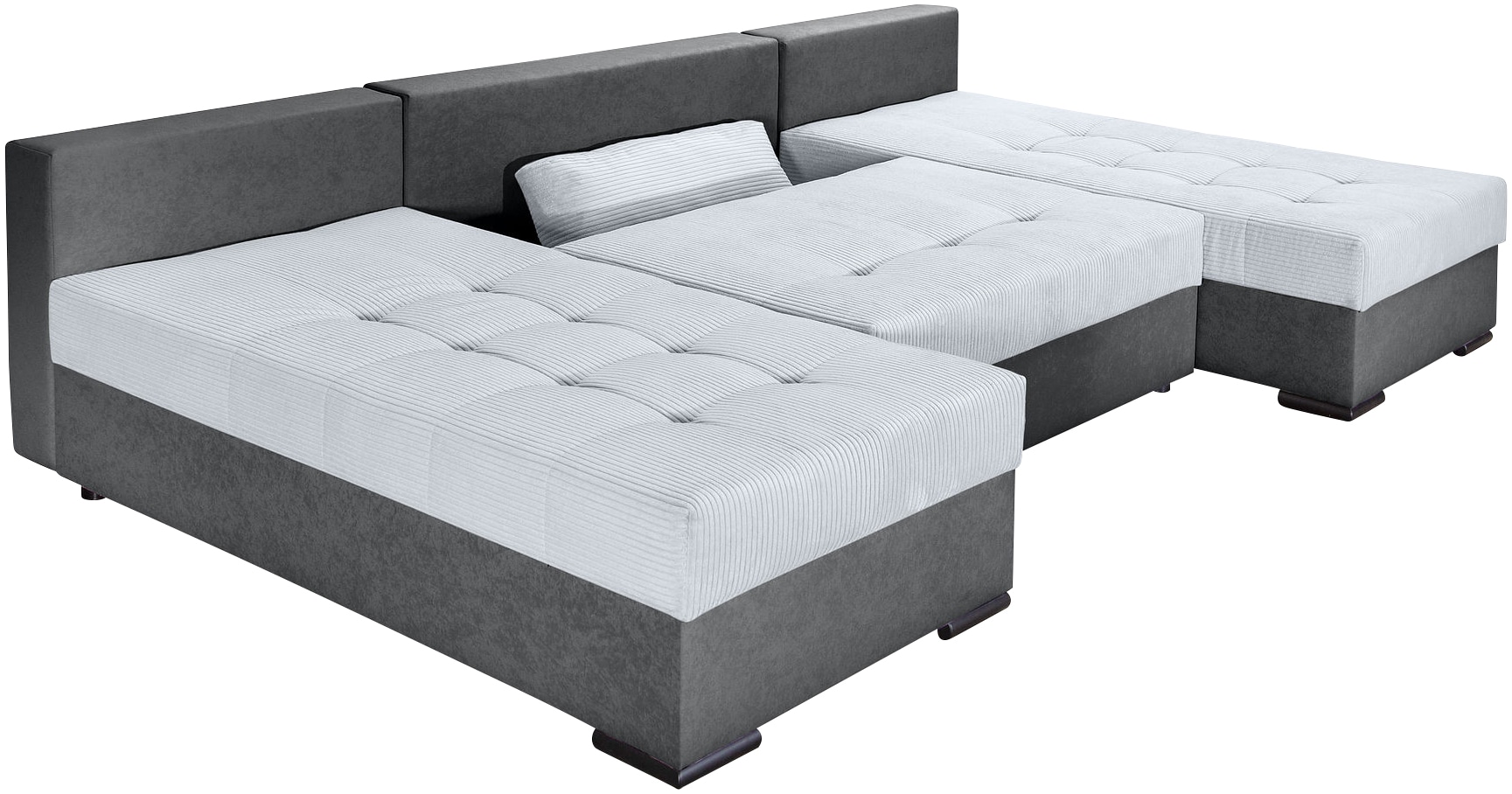 COLLECTION AB Wohnlandschaft »Josy, U-Form, Schlafsofa mit Bettkasten«, (Cord-/Mix), flexible Recamiere, Breite: 269cm, inklusive Rückenkissen, Cord/Mix