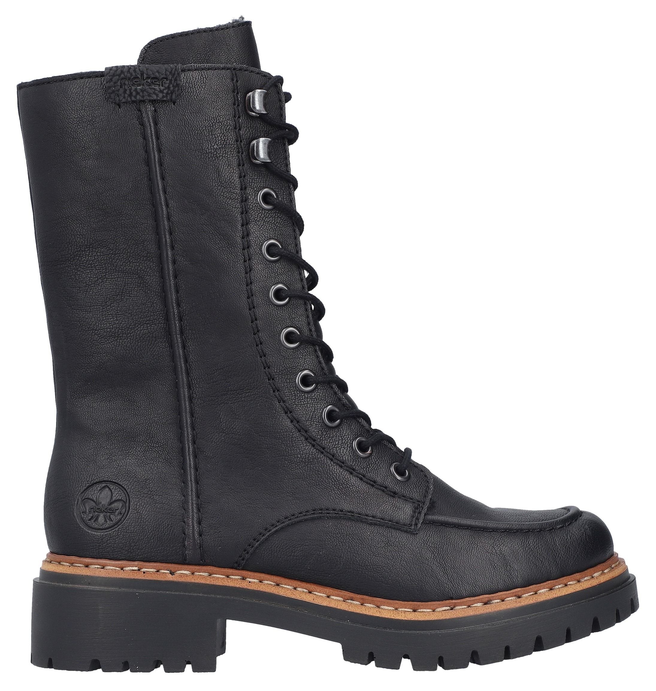 Rieker Winterstiefelette, Blockabsatz, Schnürstiefelette, Schnürboots mit Warmfiutter