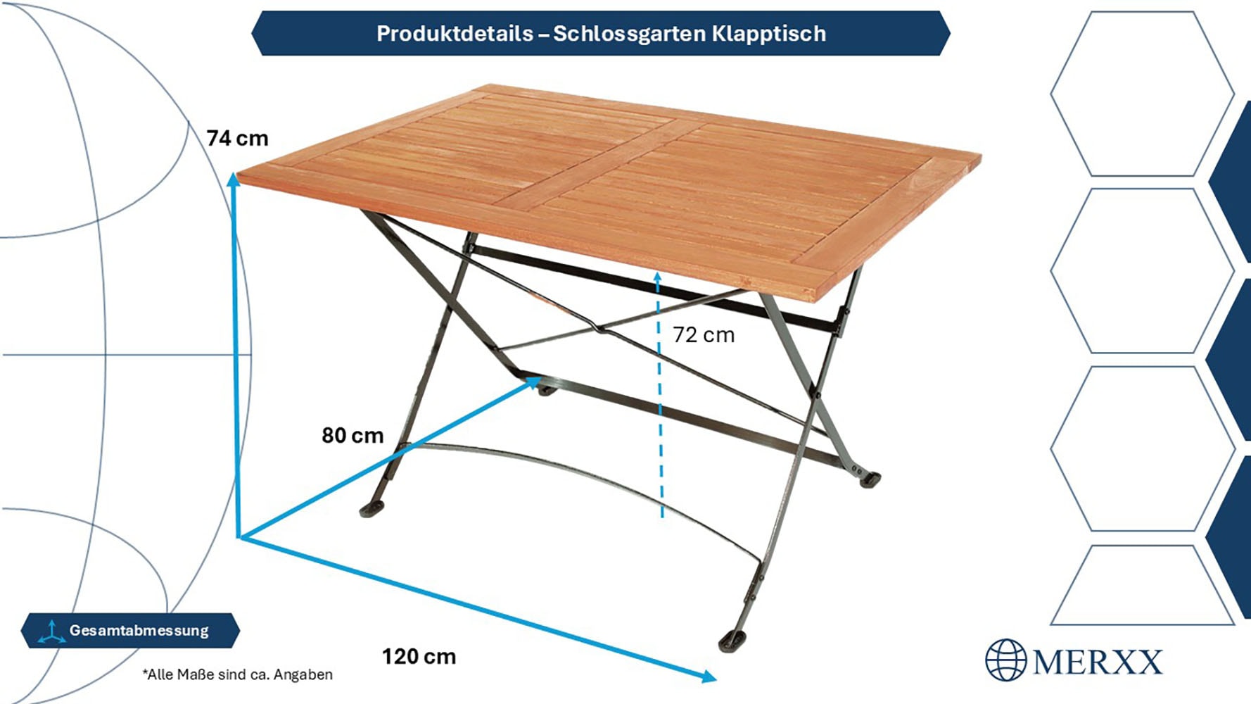 MERXX Gartentisch »Schloßgarten« 80x120 cm