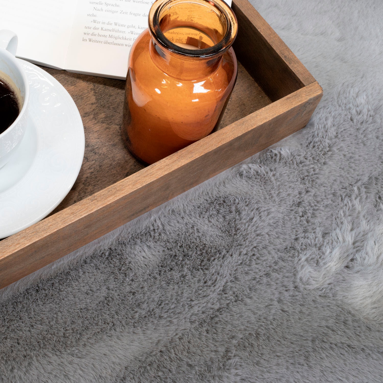 Carpet City Hochflor-Teppich »TOPIA 400«, rechteckig, 21 mm Höhe, Kunstfell-Teppich mit Kaninchenfell-Optik, Haptik, Schlafzimmer