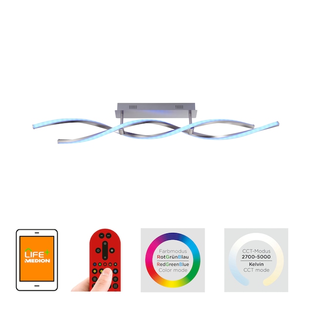 Leuchten Direkt Deckenleuchte »Ls-SWING«, 2 flammig-flammig, RGB+tunable  white, Infrarot inkl., Fernbedienung, Smarthome fähig online kaufen