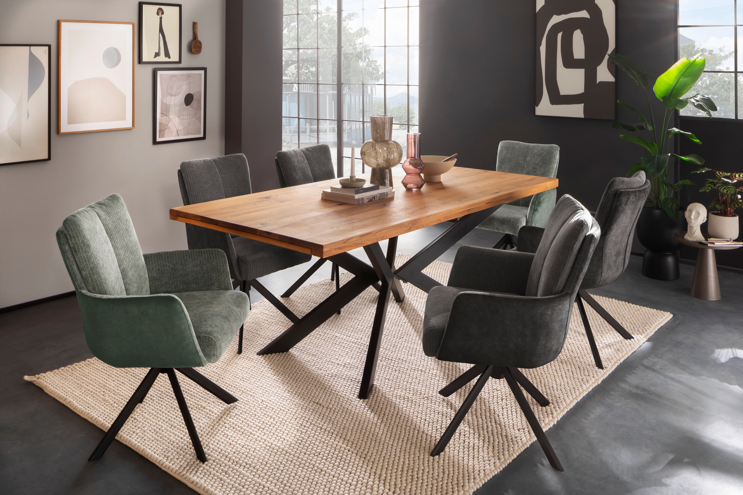 MCA furniture Esszimmerstuhl »MALIA«, (Set, 2 Stck), 360° drehbar, Taschenf günstig online kaufen