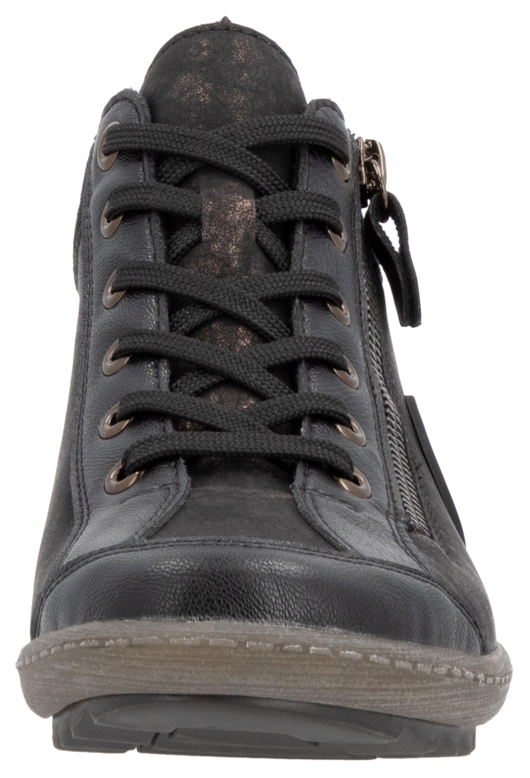Remonte Schnürboots, Flats, Komfortschuh, Boots mit seitlichem Reißverschluss