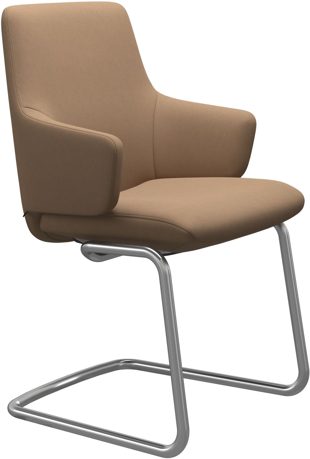 Stressless® Polsterstuhl »Laurel«, Microfaser DINAMICA, Low Back mit Armlehne, Größe L, mit Beinen aus Stahl in Chrom glänzend