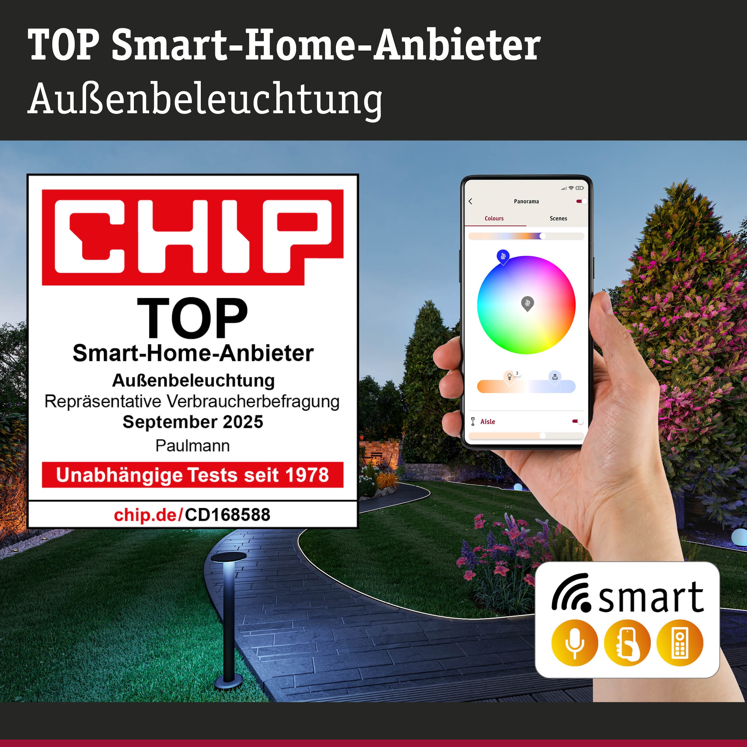 Paulmann Flutlichtstrahler »Flotas Zigbee IP65 3000K 700lm Anthrazit« LED-Modul 1 Stk. Warmweiß Smart Home
