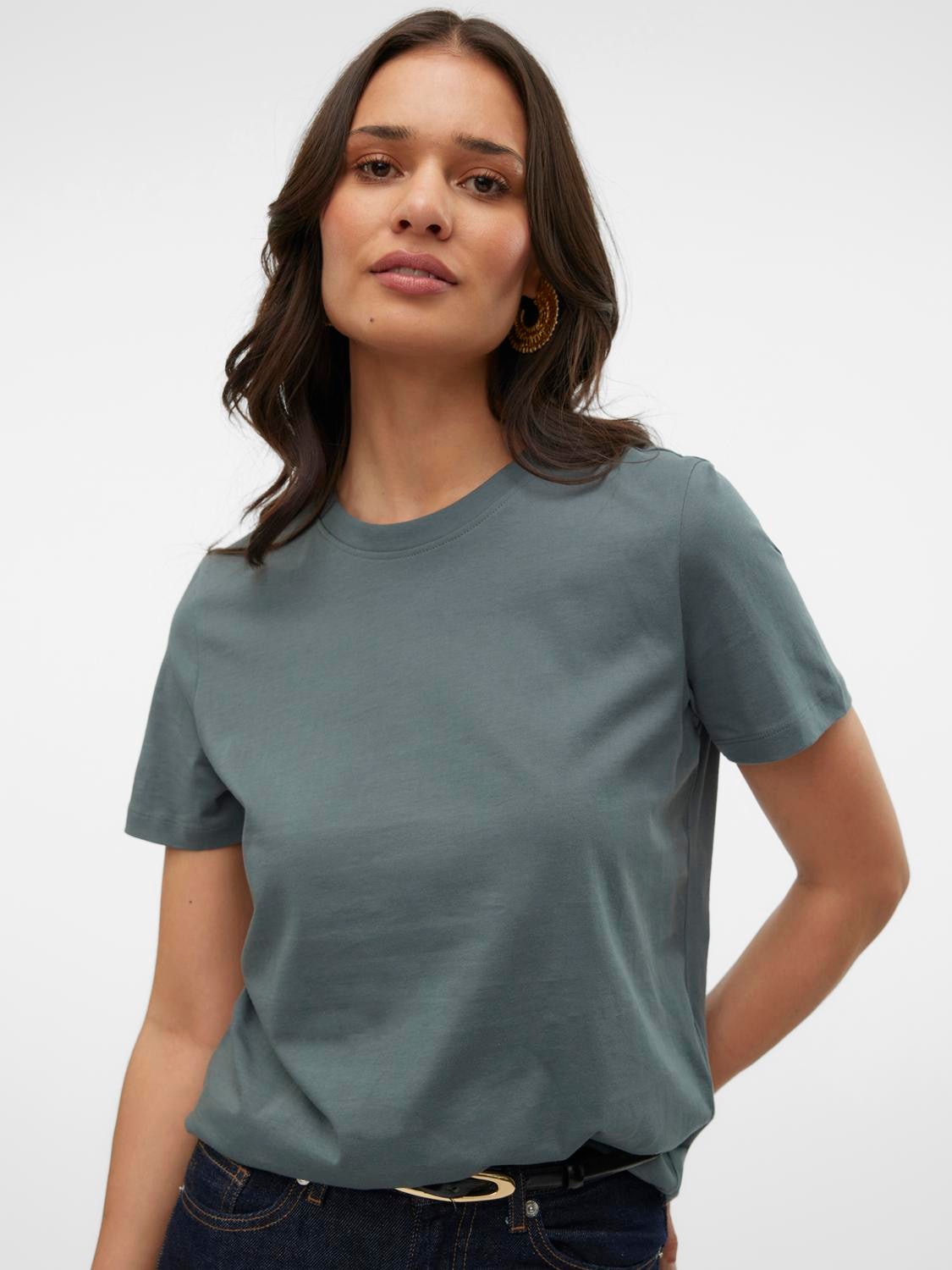 Vero Moda Kurzarmshirt »VMPAULINA SS T-SHIRT GA JRS NOOS« Baumwolle, regular fit