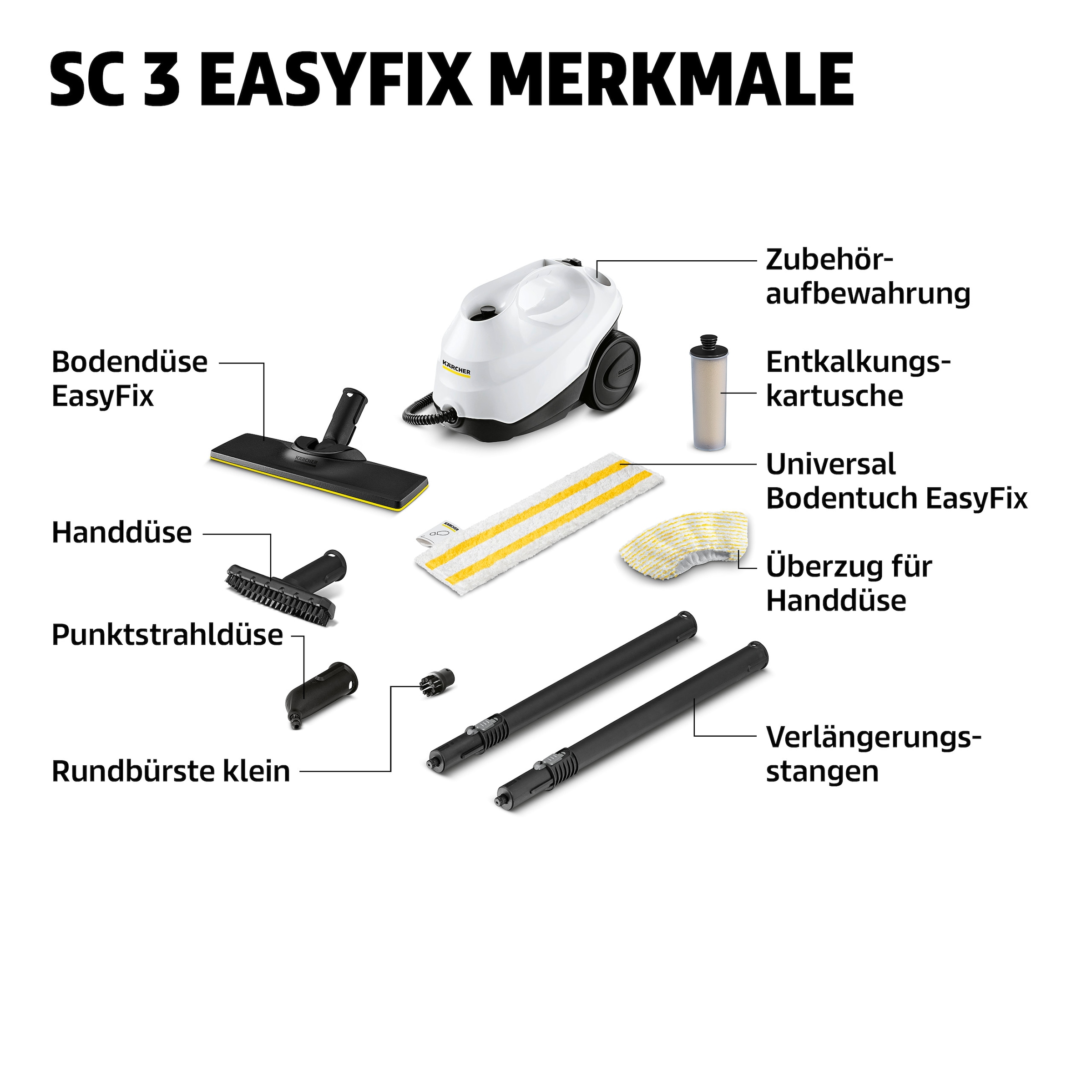 KÄRCHER Dampfreiniger »SC 3 EASYFIX« Aufheizzeit: 30 s, Flächenleistung: 75 m², mit Entkalkungskartusche