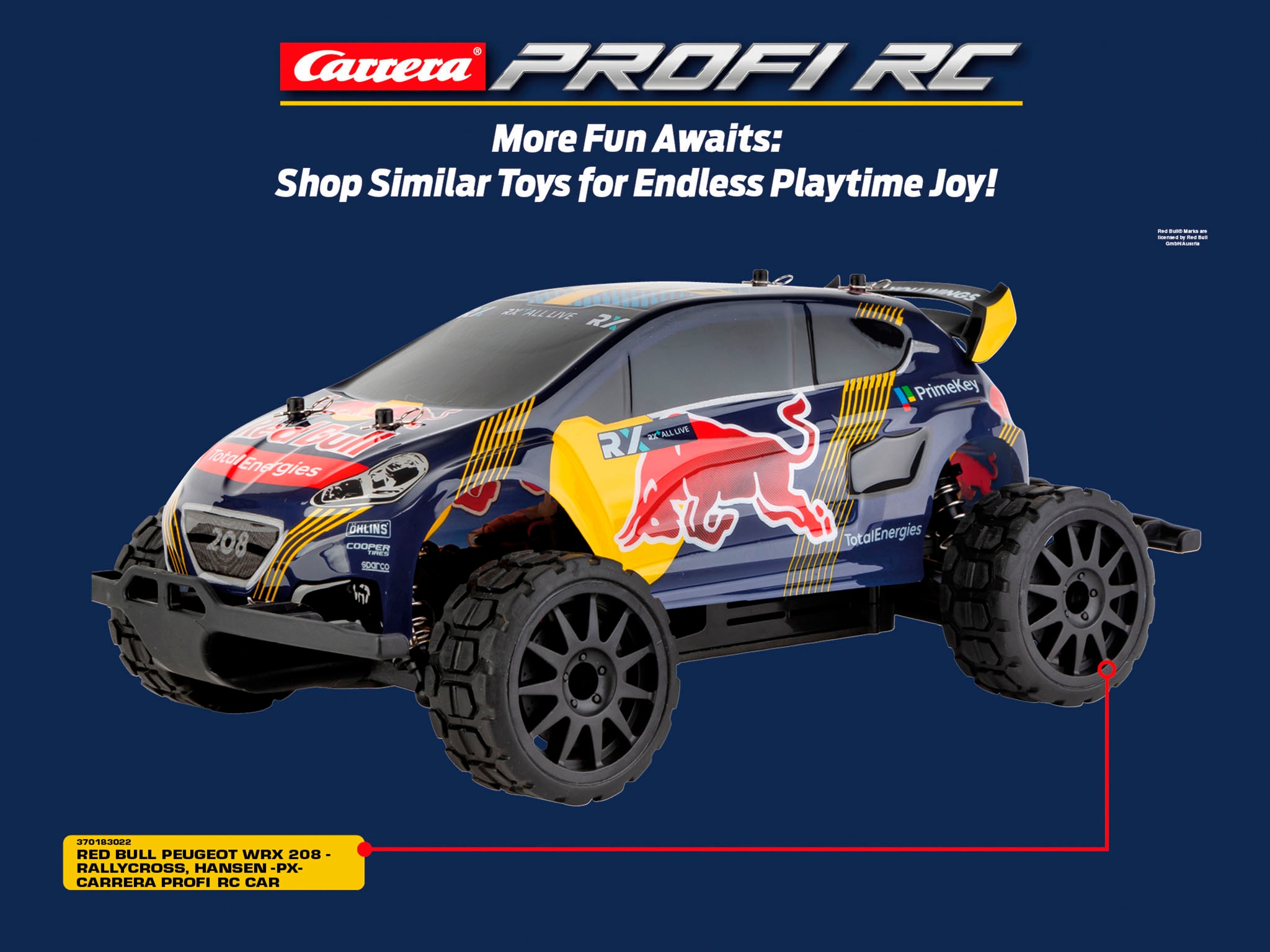 Carrera® RC-Auto »Carrera® RC, Red Bull Peugeot WRX 208«, Rallycross, Hansen D/P, 2,4 GHz