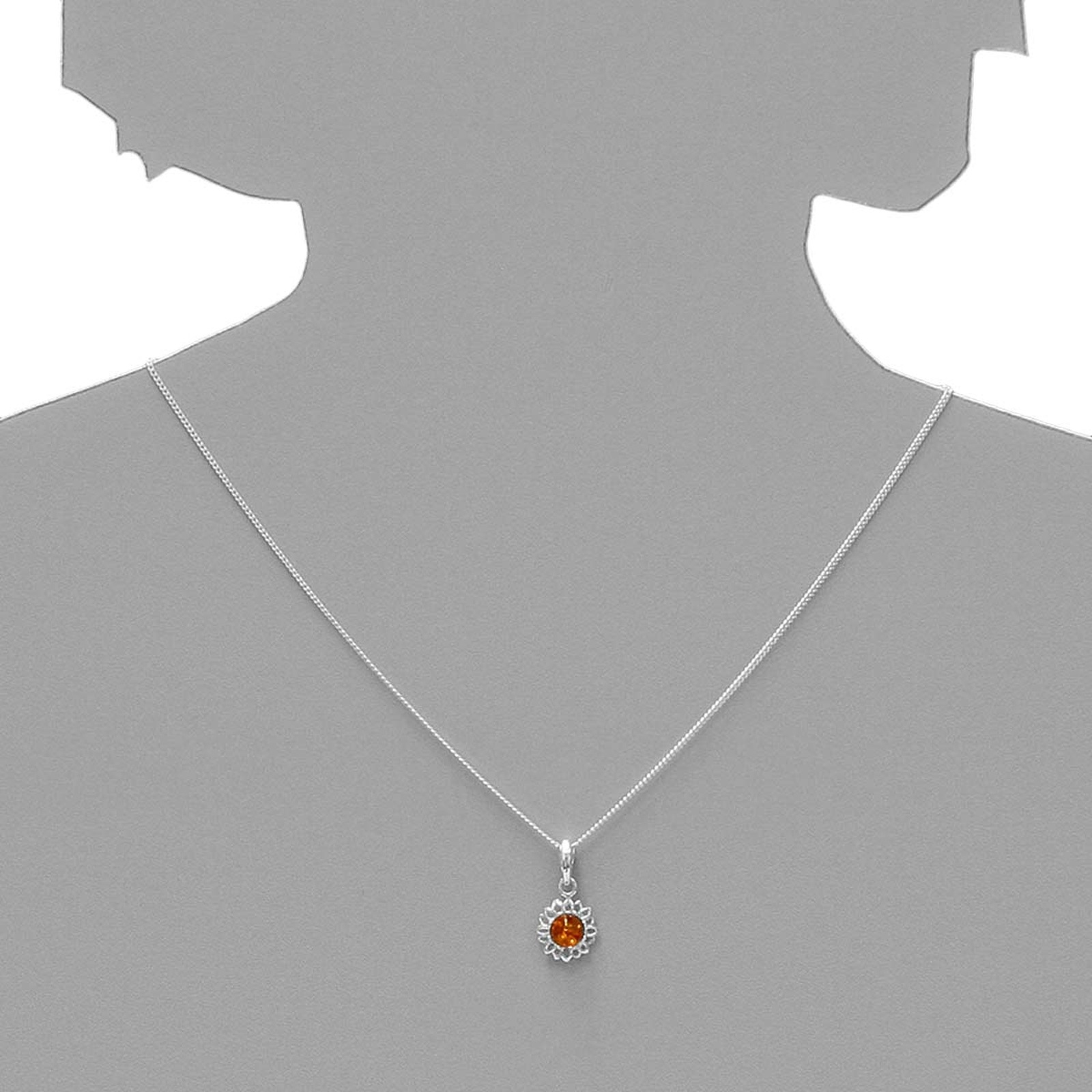 OSTSEE-SCHMUCK Kette mit Anhänger »Ostsee-Schmuck Kette mit Anhänger Blüte 12 mm«, (2 tlg.)